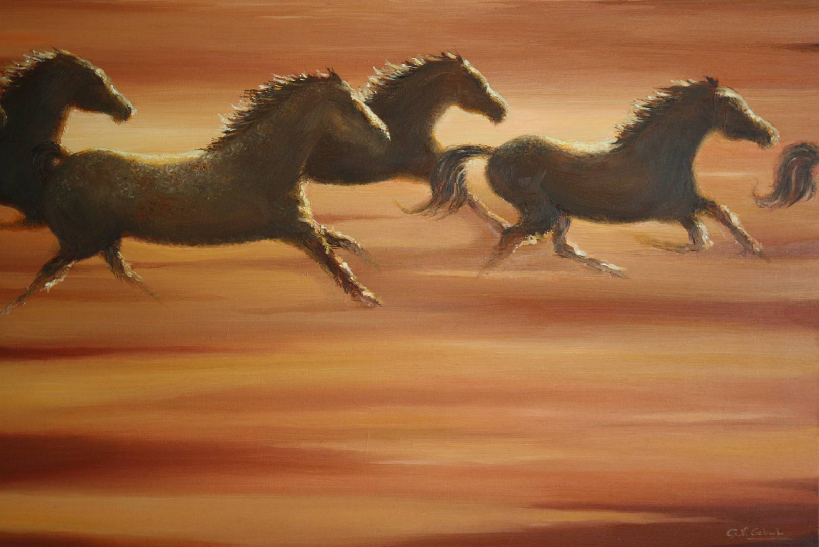 Horses galloping. 