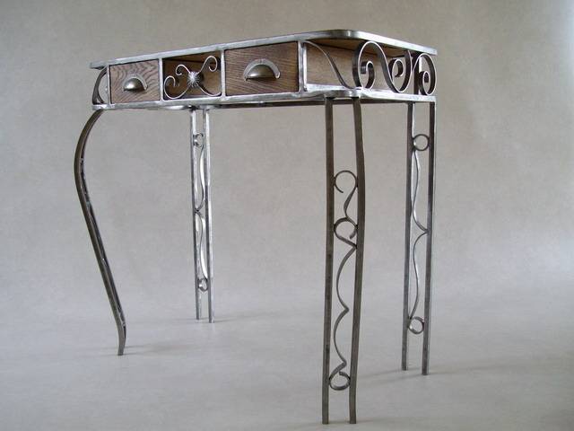 Office wrought iron & oak. 