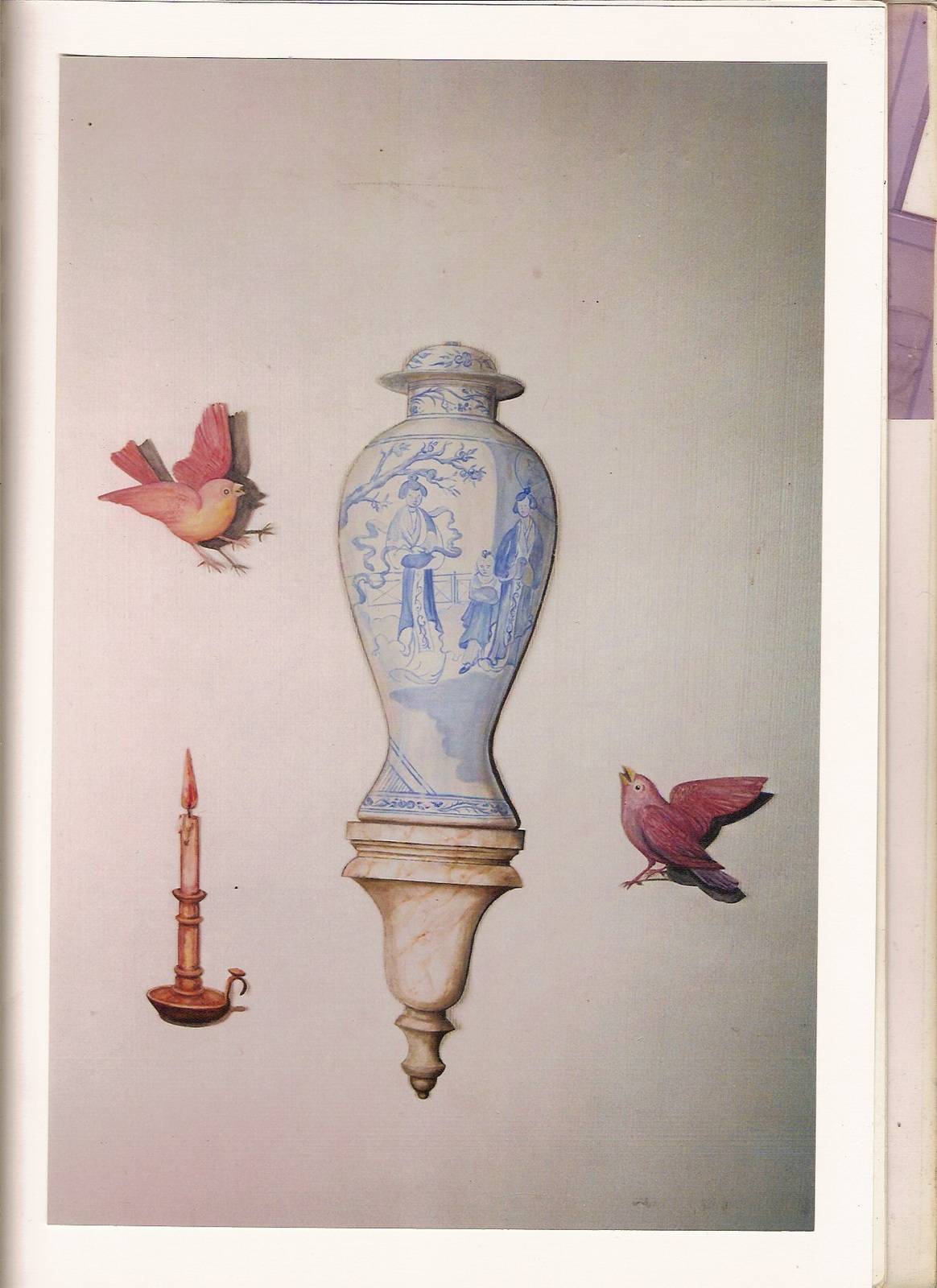 Trompe l'oeil / original sticker «Chinese pot». 