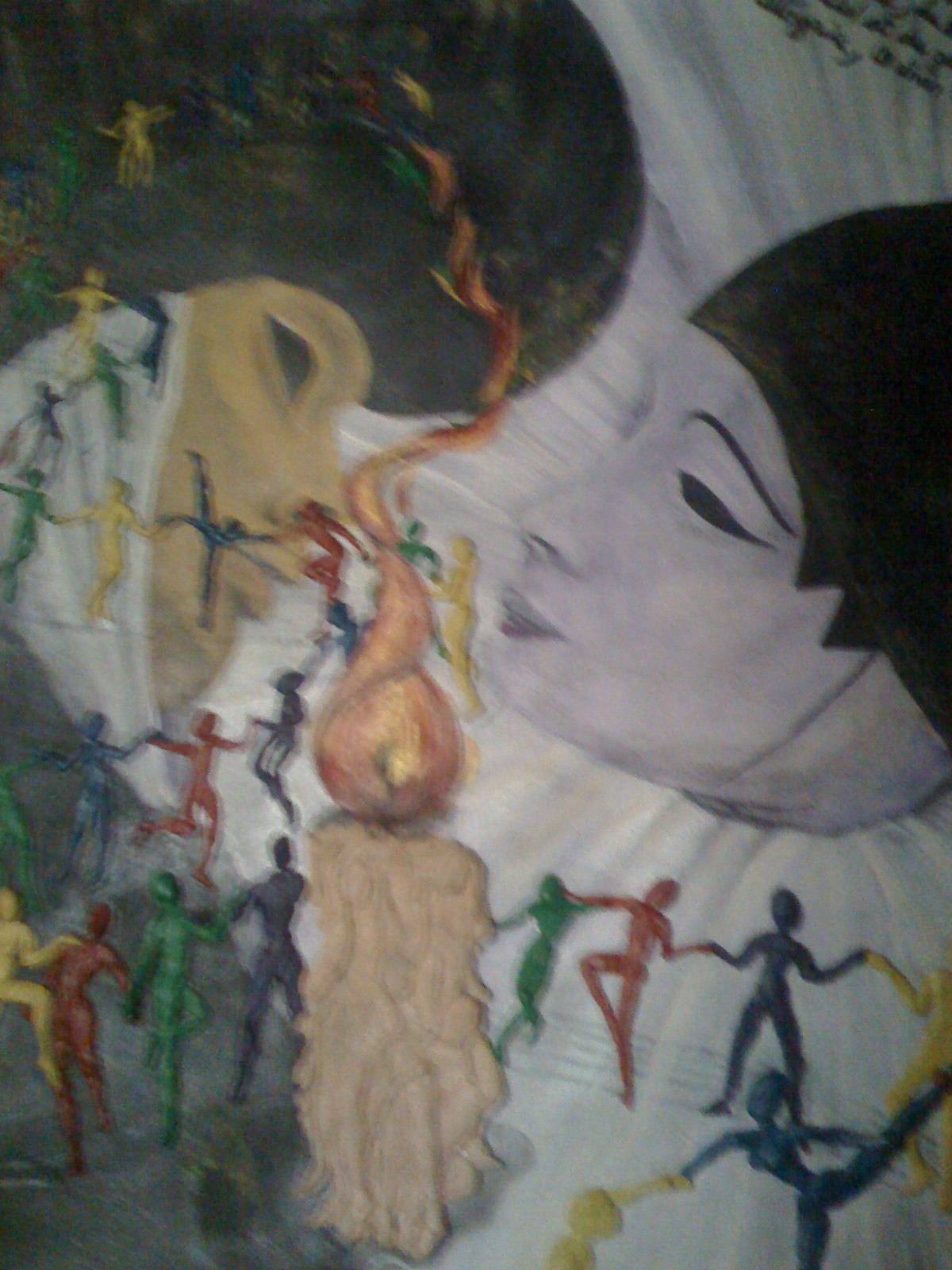 Table oil on canvas plasticine + + chassis «allegria, allegro». 