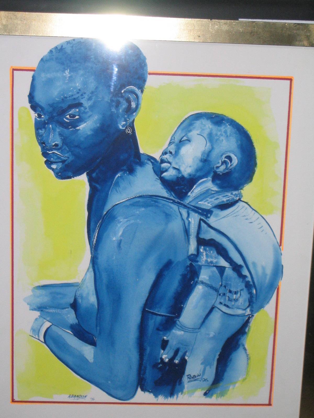 Maternity blue. Robin Robin Artiste Peintre Chatelettain