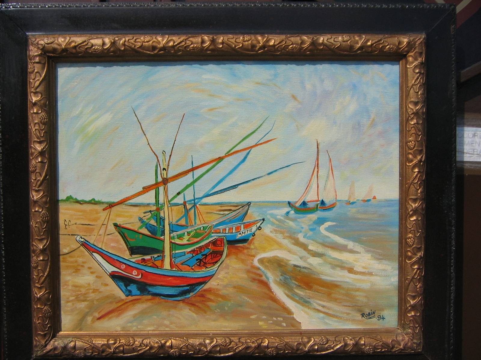 The boats in Arles after van Gogh Vincent. 