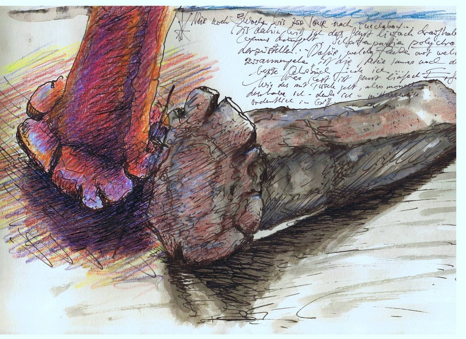 Two wedges, one is glowing. 