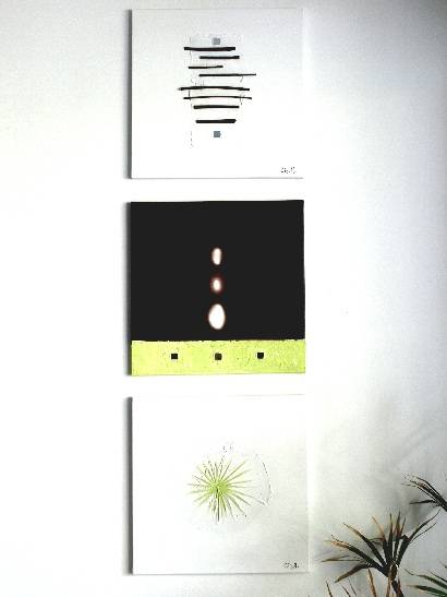 Triptyque modern zen blanc et chocolate.. 