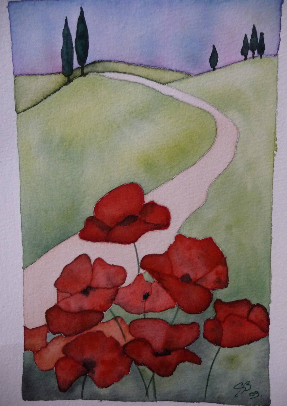 «Cypress and Poppies». 
