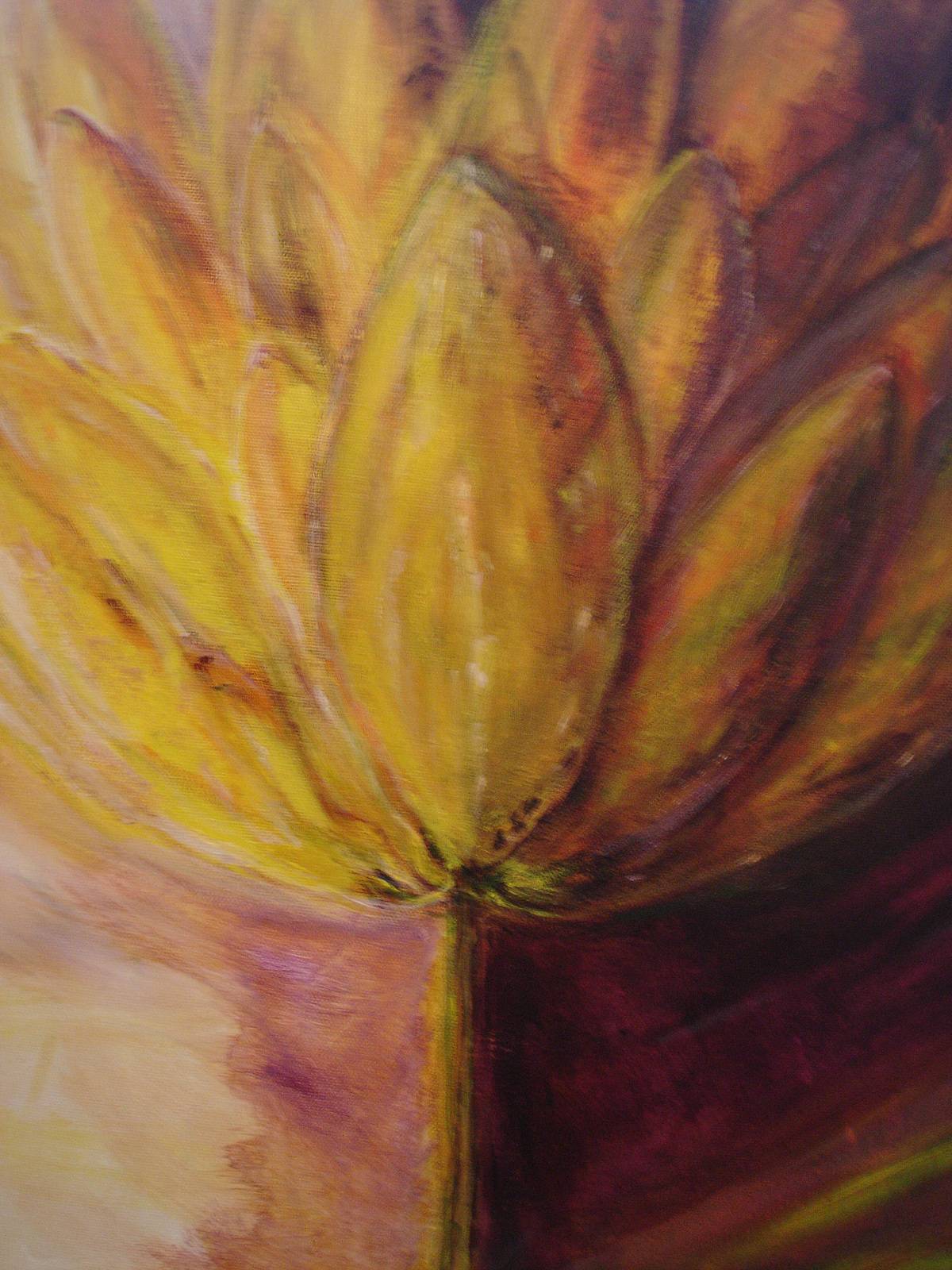 Morning flower petals golden. 