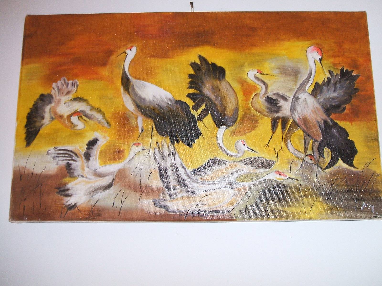 Greylag geese in flight . 
