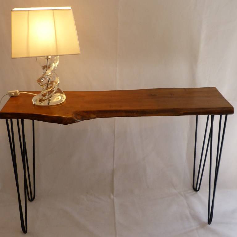 Console live edge en poirier. Helene Deco