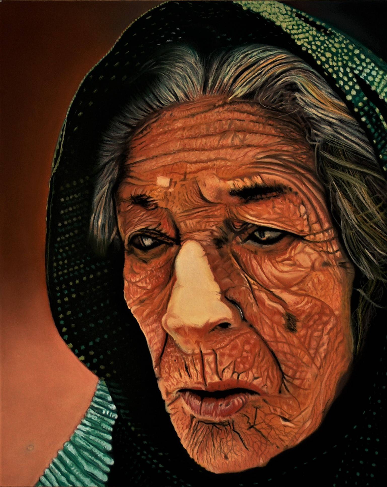 Vieille femme au fichu. 