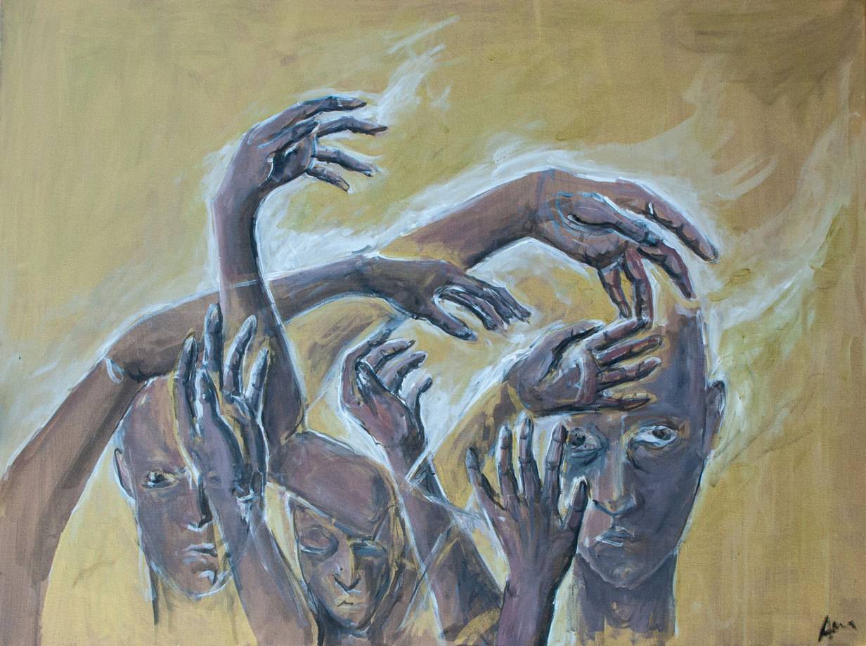 Perhaps reaching out for mercy. Astrid Bellefroid