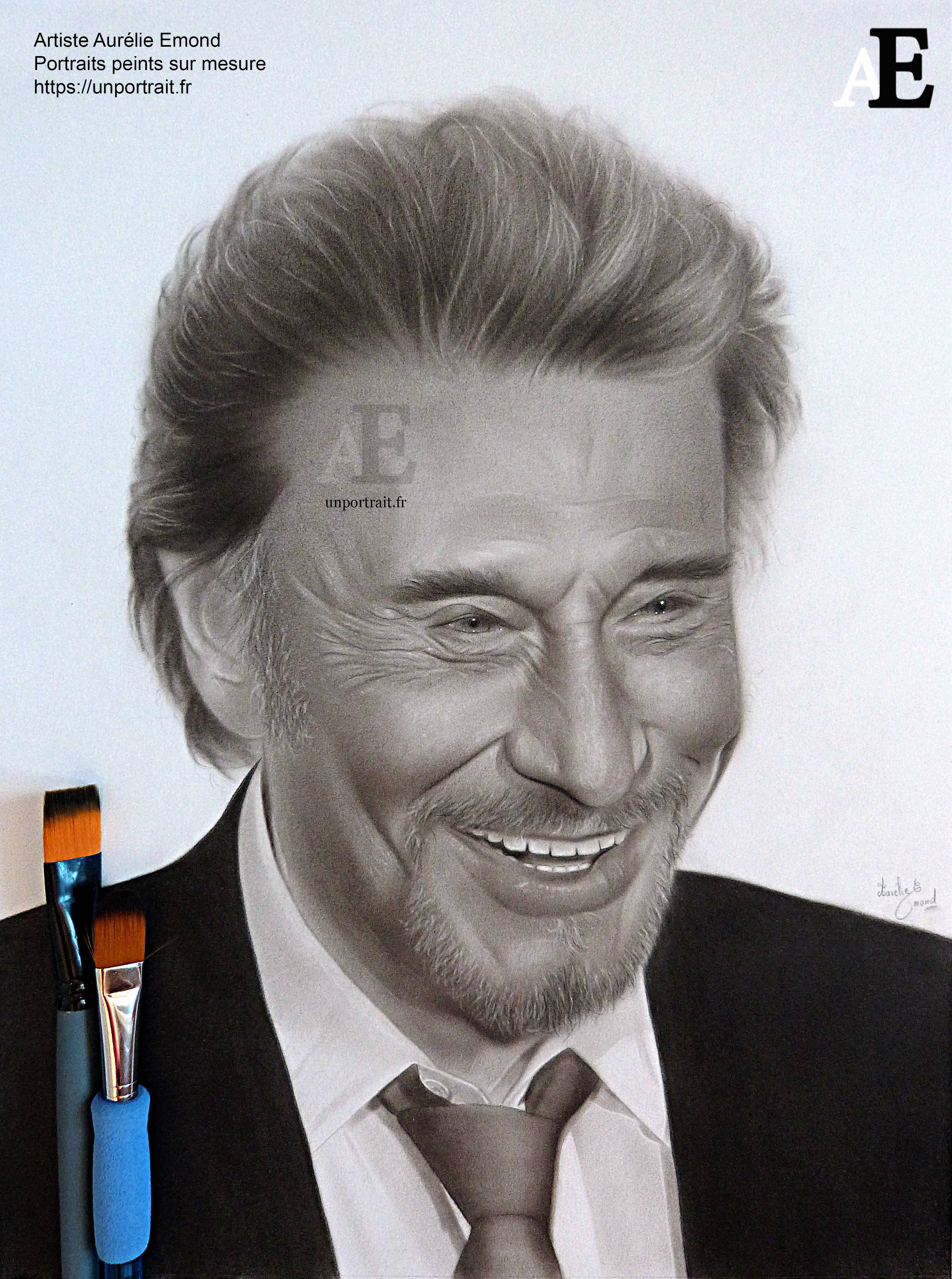 Portrait Johnny Hallyday. 