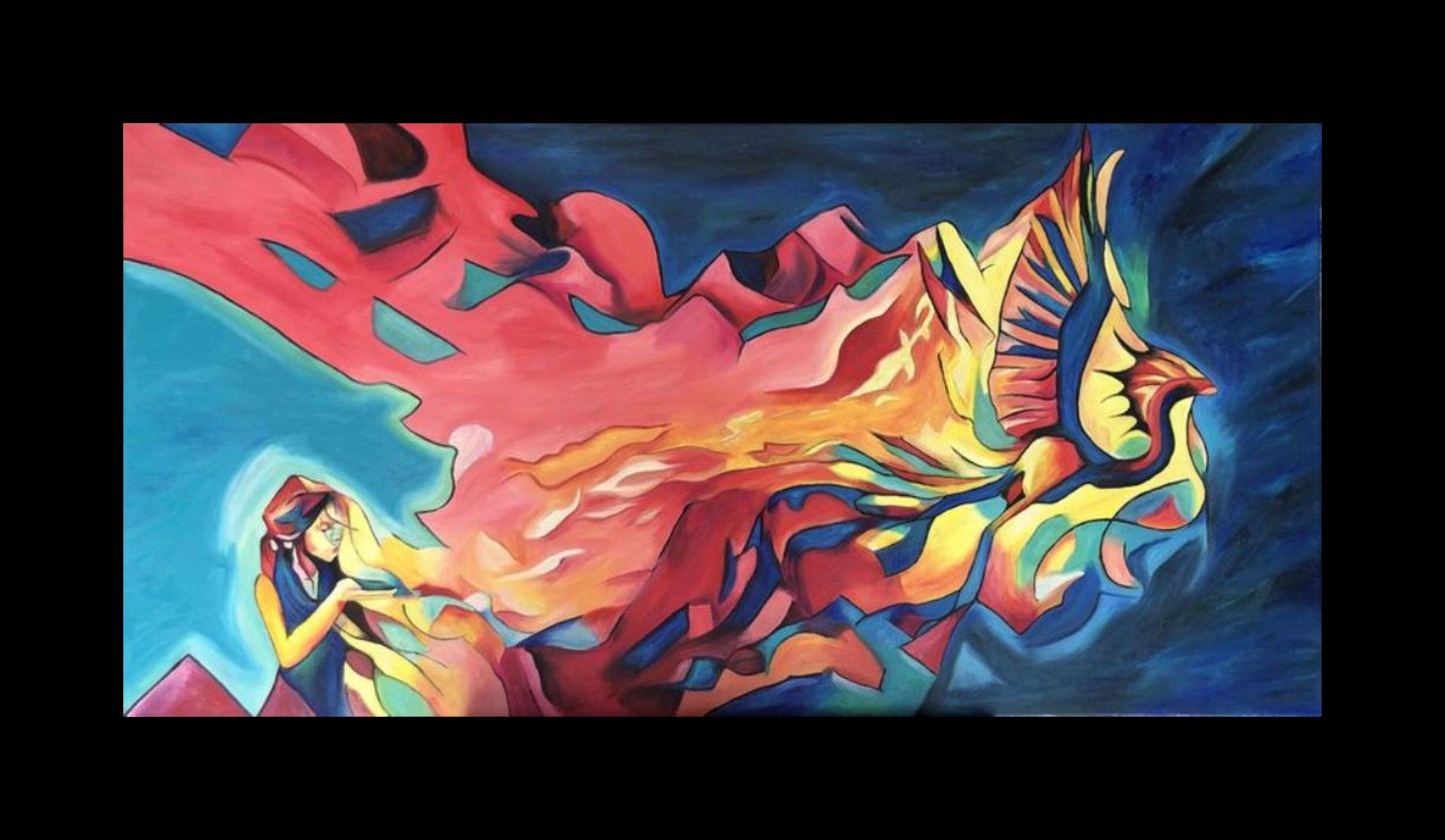 Painting «fly, little dragon». Sabrina Seck Exklusive-Art