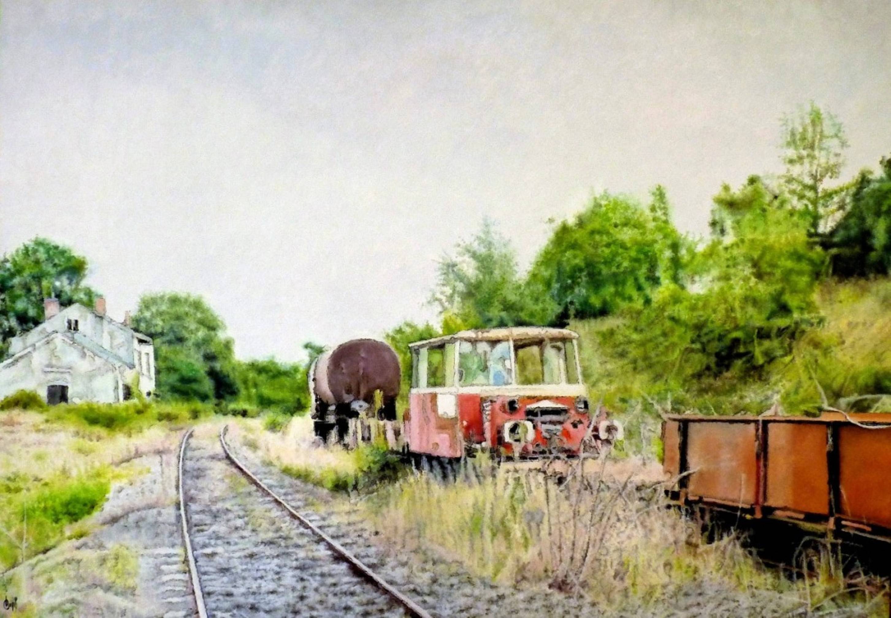Vieux train abandonné à Saint-Eulalie-de-Cernon. 