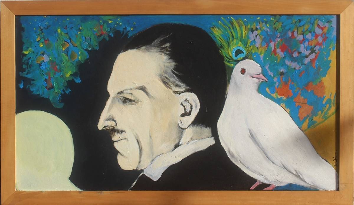 Nikola Tesla with the white dove 2. Sonja Bela