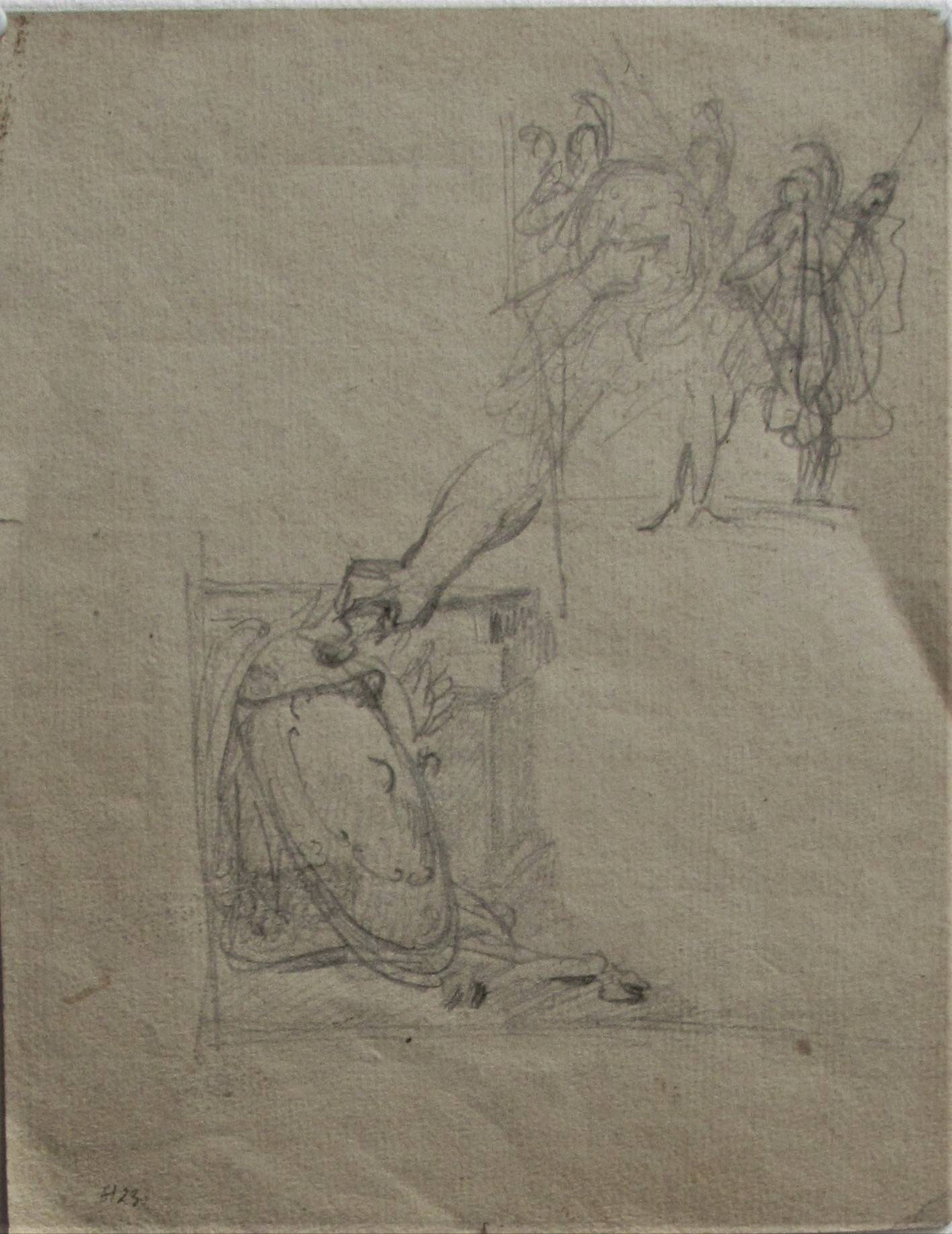 Jacques-Louis. David (1748-1825), étude sortie d'un carnet démantelé.. Historien d'art, Archéologue; Chercheur Free-Lance (Er)