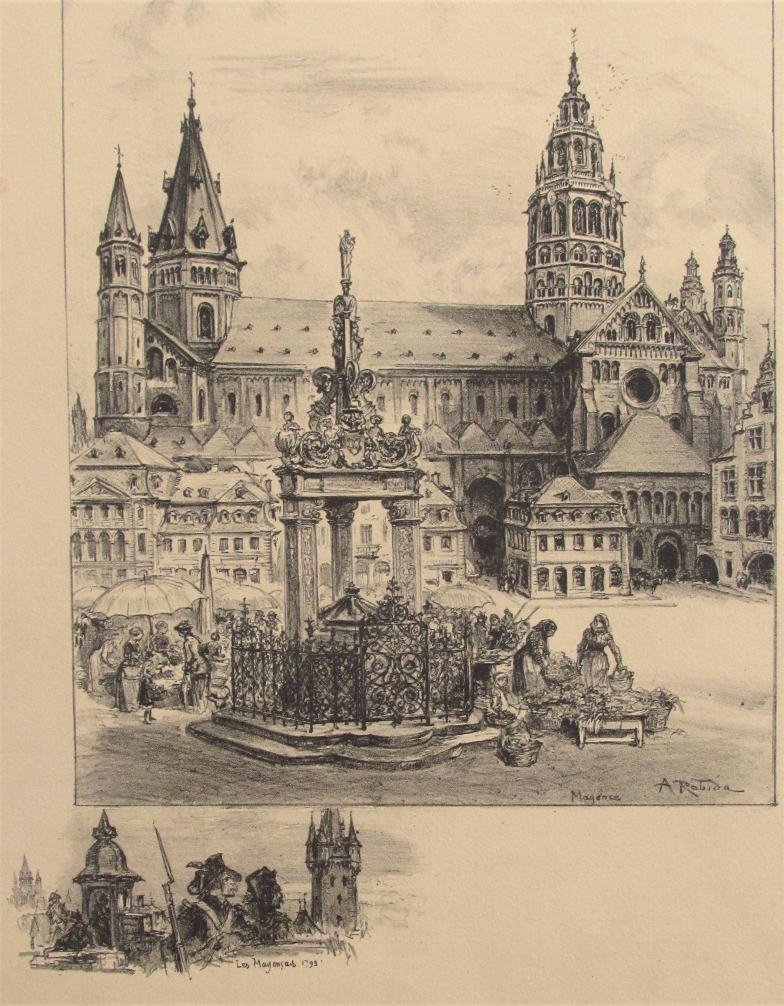 Albert (Jules Alexis). Robida (1848 - 1926) : La Cathédrale de Mayence.. Albert (Jules Alexis) Robida (1848 - 1926) : La Cathédrale De Mayence. Historien d'art, Archéologue; Chercheur Free-Lance (Er)