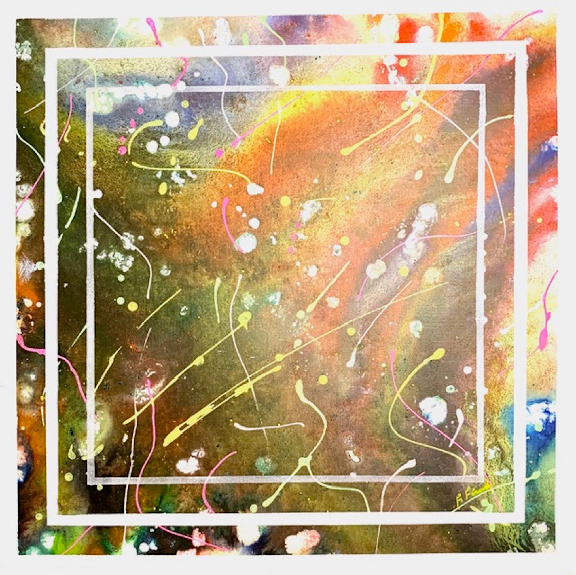 Peinture abstraite acrylique décorative Bolinka. 