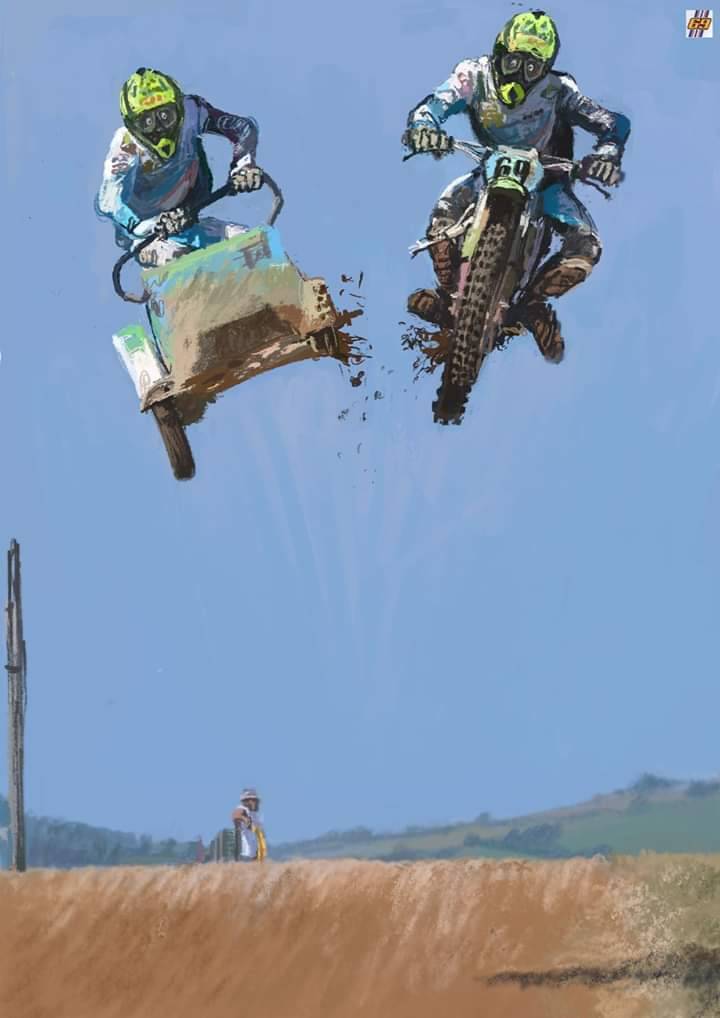 Caricature Side car. P Fort