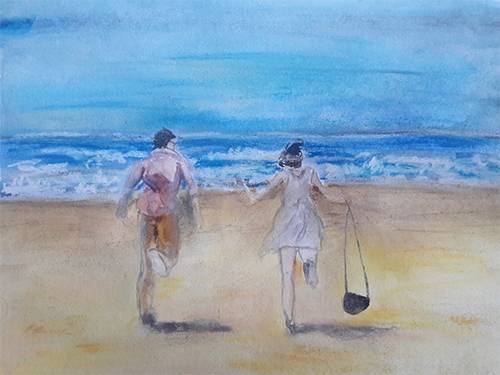 Two on the beach. Hermione Hermione