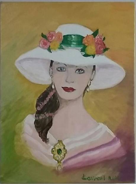 Femme au chapeau. Françoise Charvieux