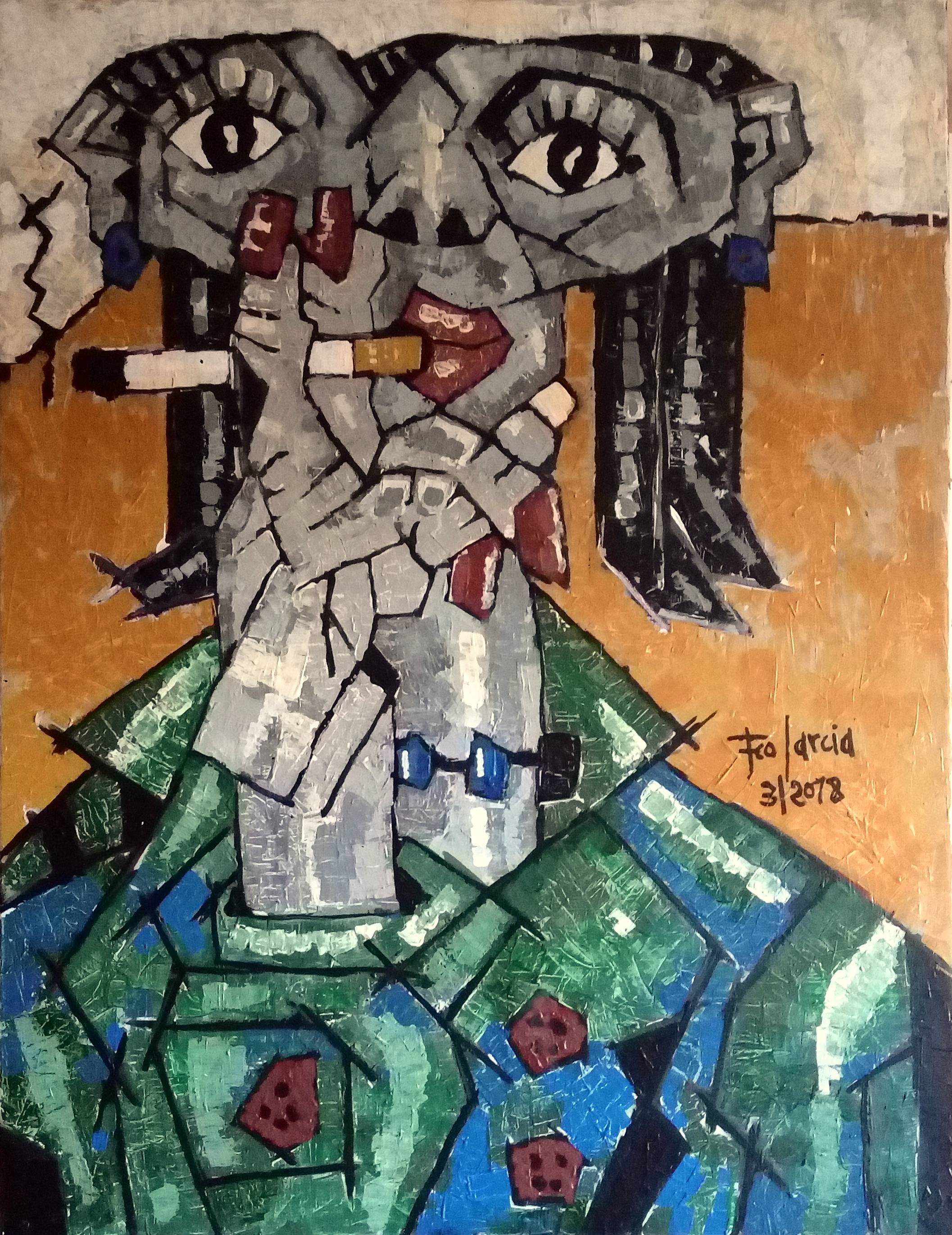Mujer fumando. 