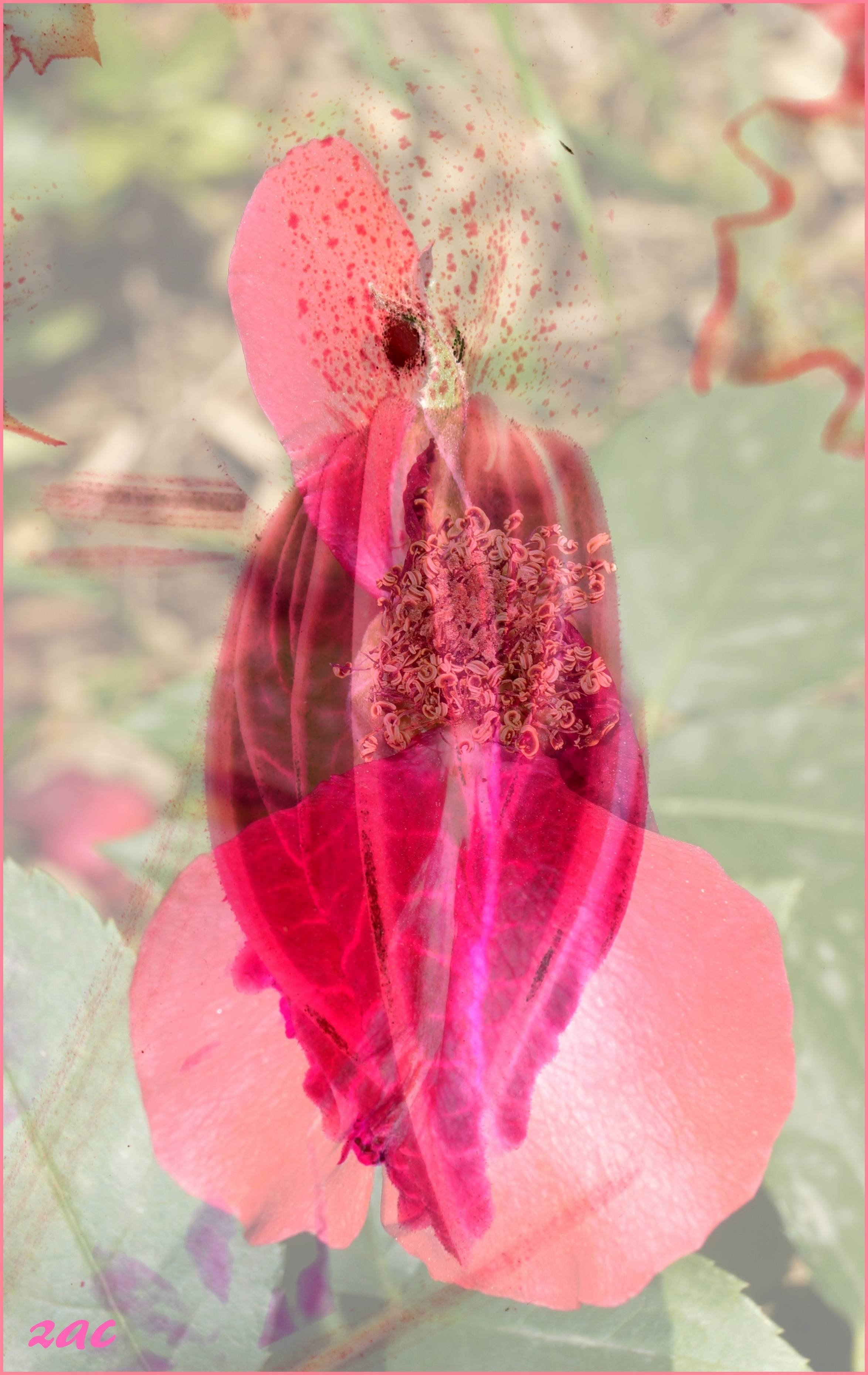 Mariage d'une fleur de courgette et d'un pétale de rose !. 