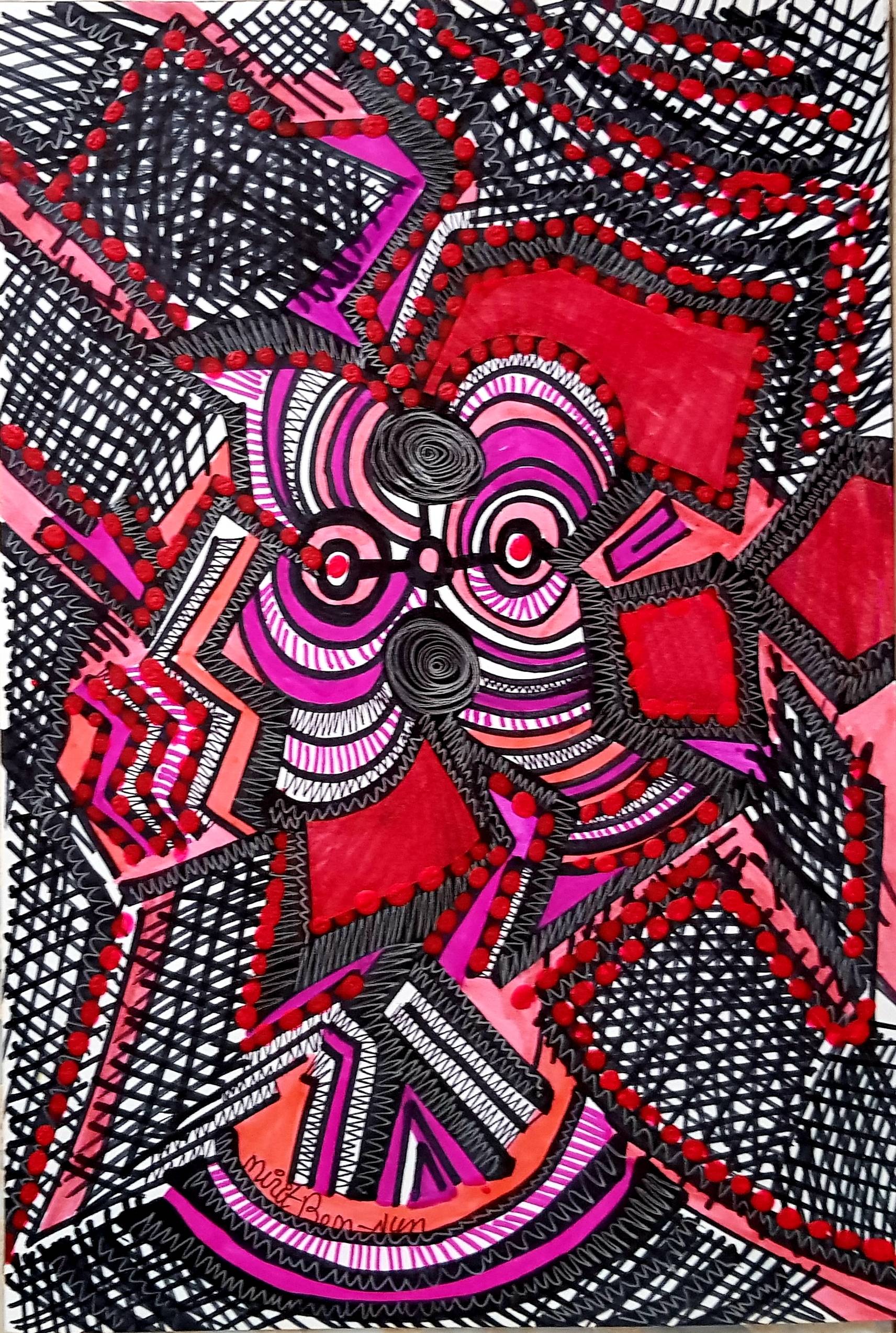 Israeli artist modern art drawings acrylic and ink. Mirit Ben-Nun Mirit Ben-Nun