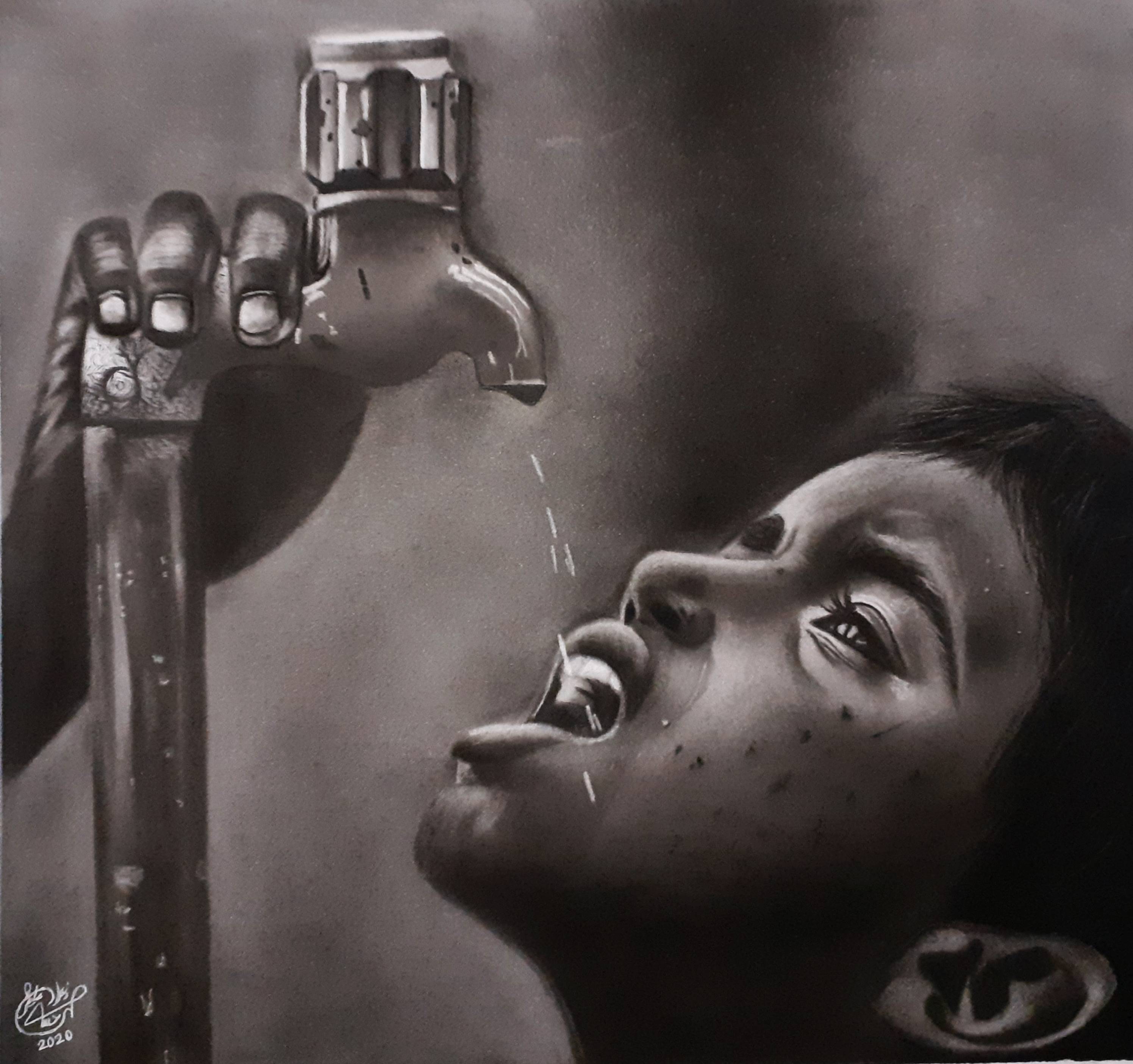 Thirsty child. Zahra Hasanzadeh Ghiasi