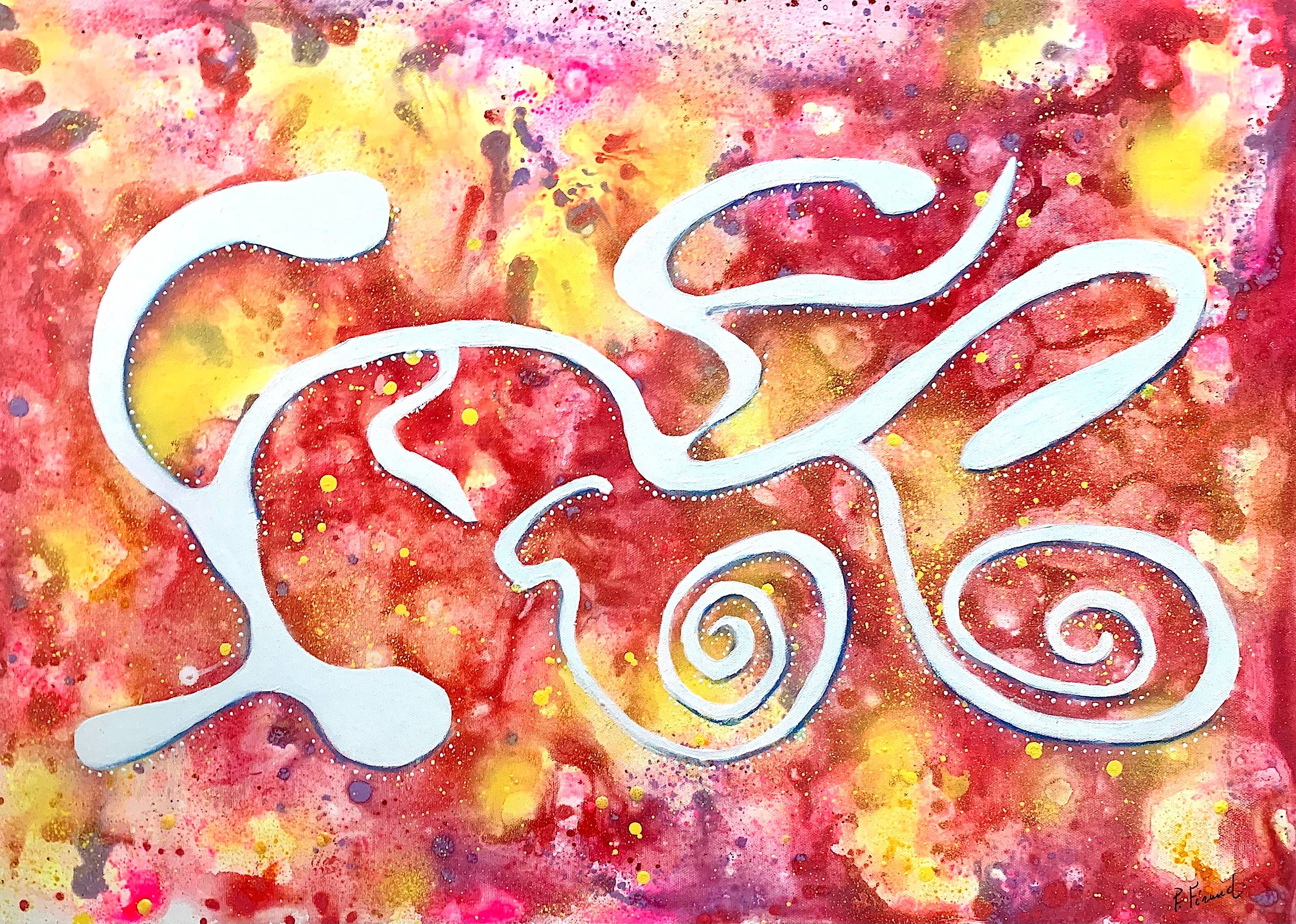 Peinture abstraite acrylique décorative Electra. Florence Féraud-Aiglin Florence Féraud-Aiglin