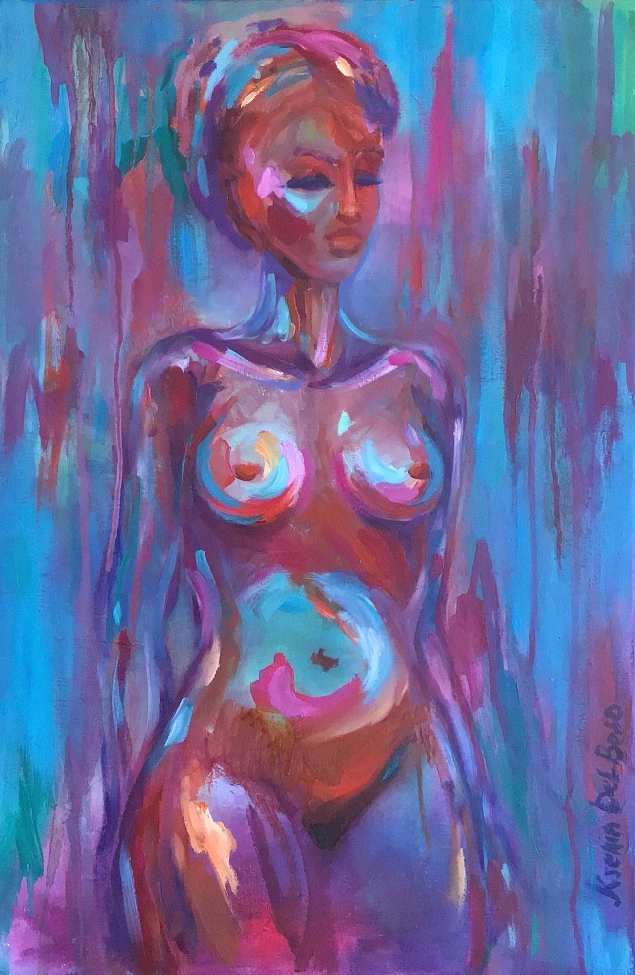 Femme nu. Peinture à l'huile. Deco Original Art moderne Art contemporain. Ksenia Del Bono