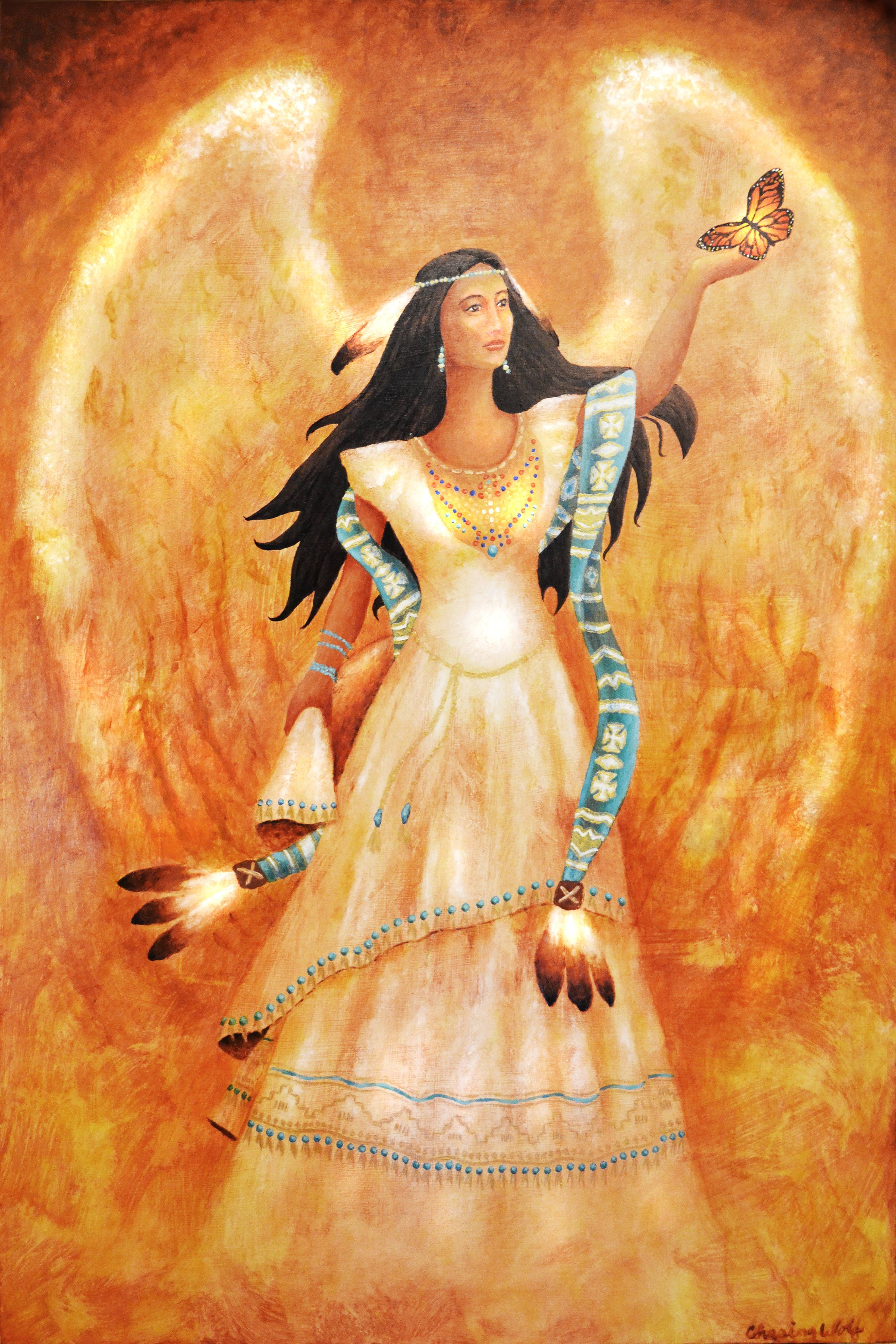 From Original Acrylic Painting «Grace». Chasing Wolf