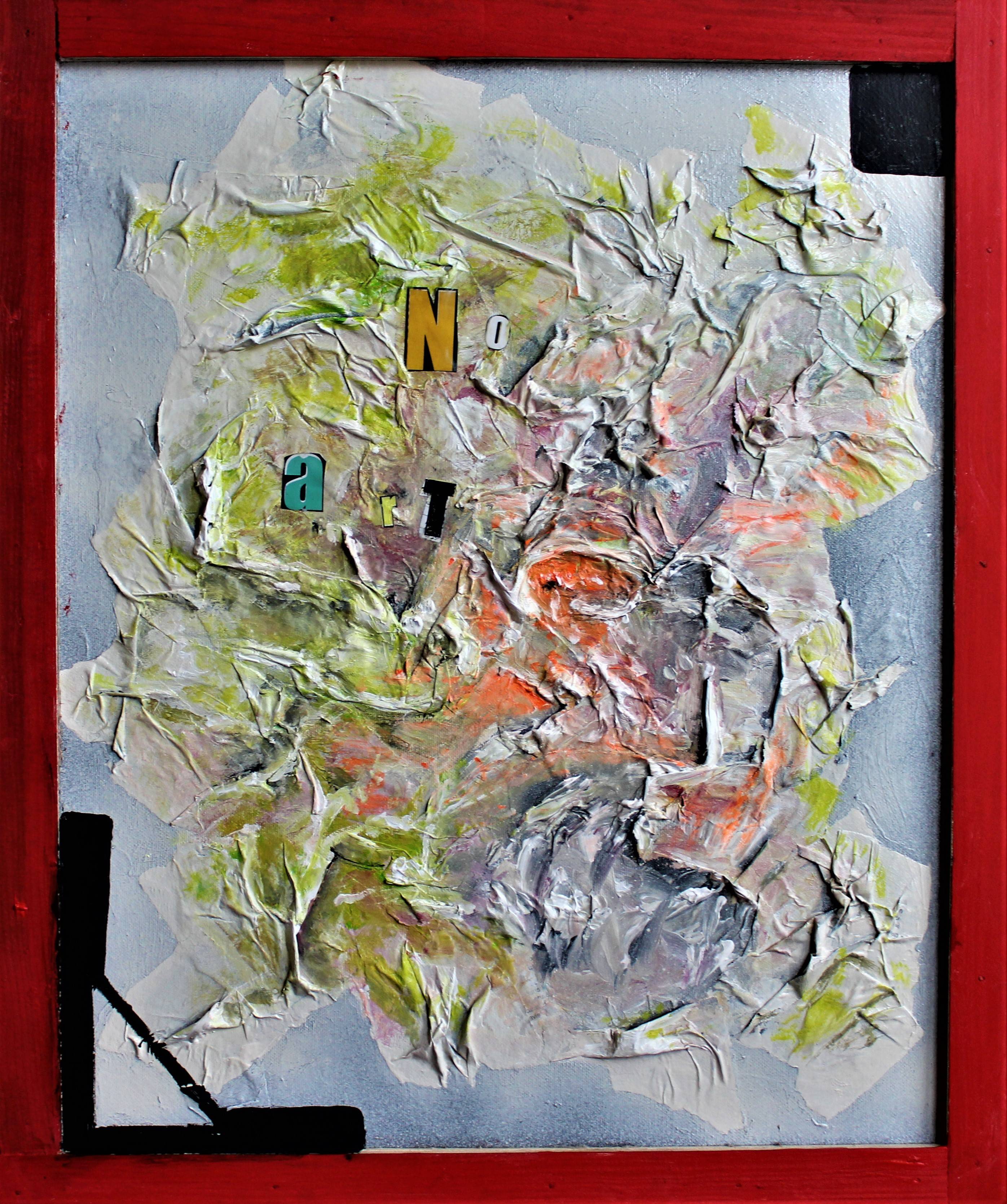 No art (acrylique, papier, collage sur toile 55cmx46cm). 