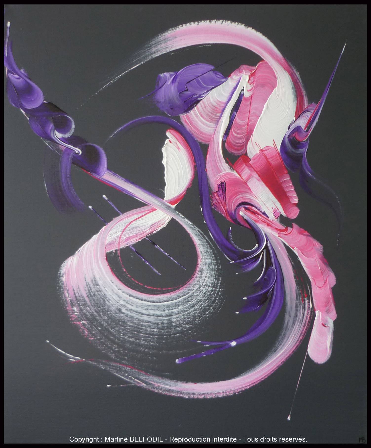 Peinture abstraite Etreinte musicale. 