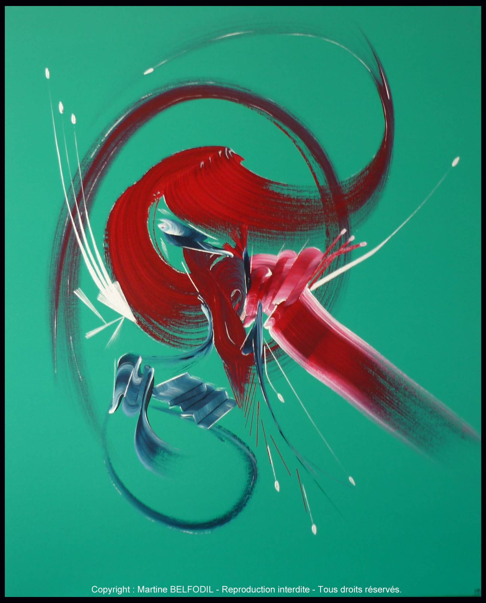 Peinture abstraite Croisée des chemins. 