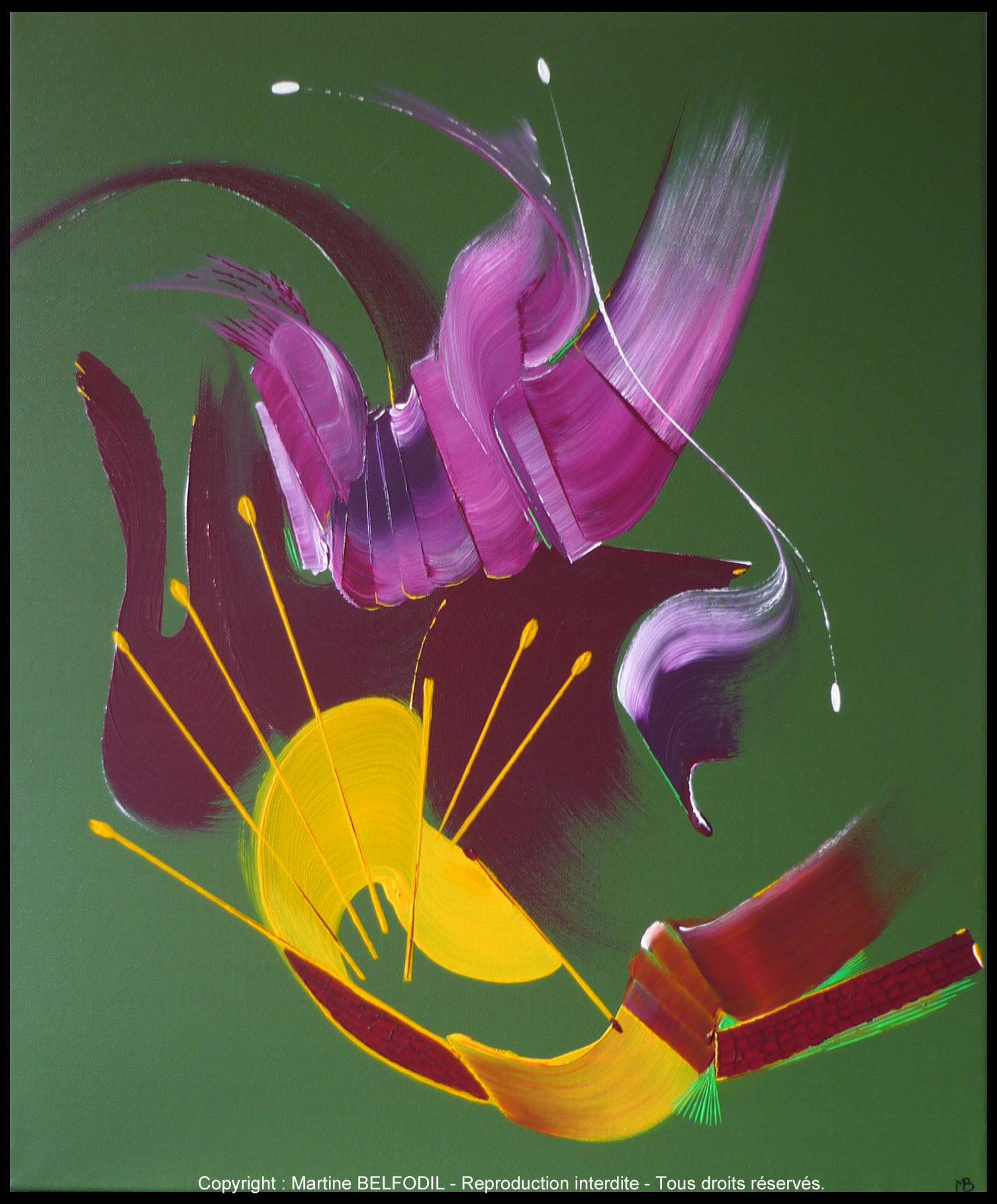 Peinture abstraite Le messager. 