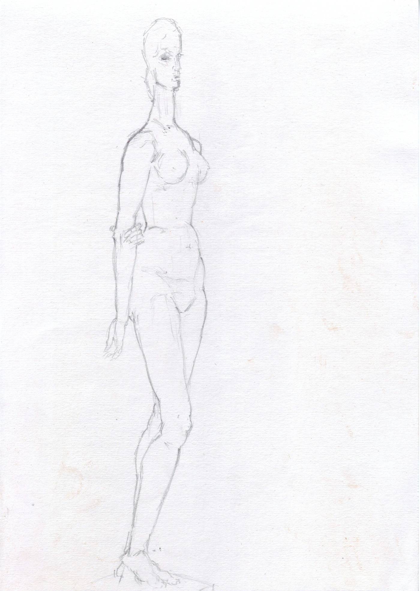 Study after Wilhelm Lehmbruck („Große Sinnende“). Alexander Einsiedel