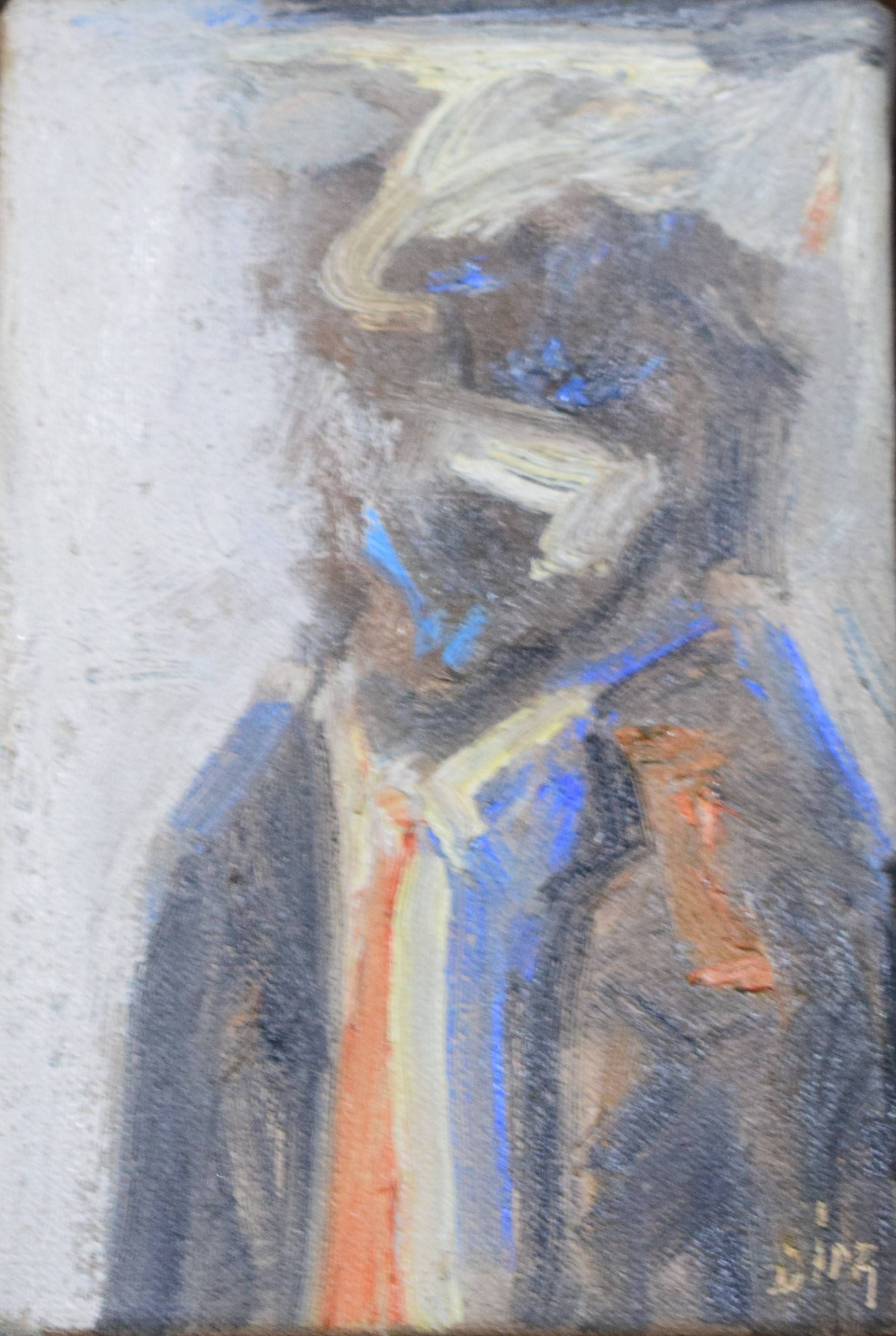 Gentleman in a blue suit Men of smoke - Díaz Recalde. 