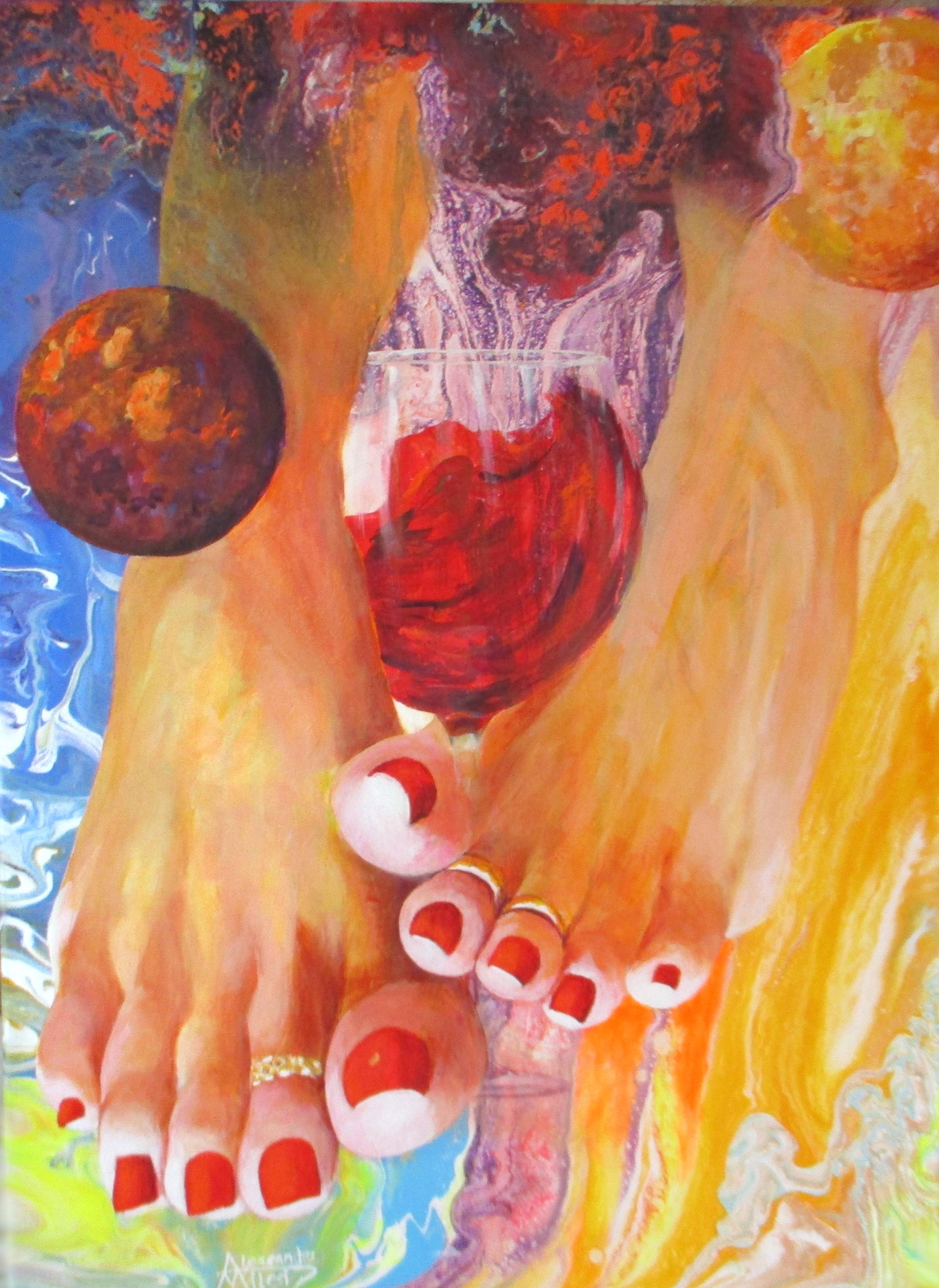 Un verre de vin au pied nue. Alessandro Milesi Alexandre Milesi