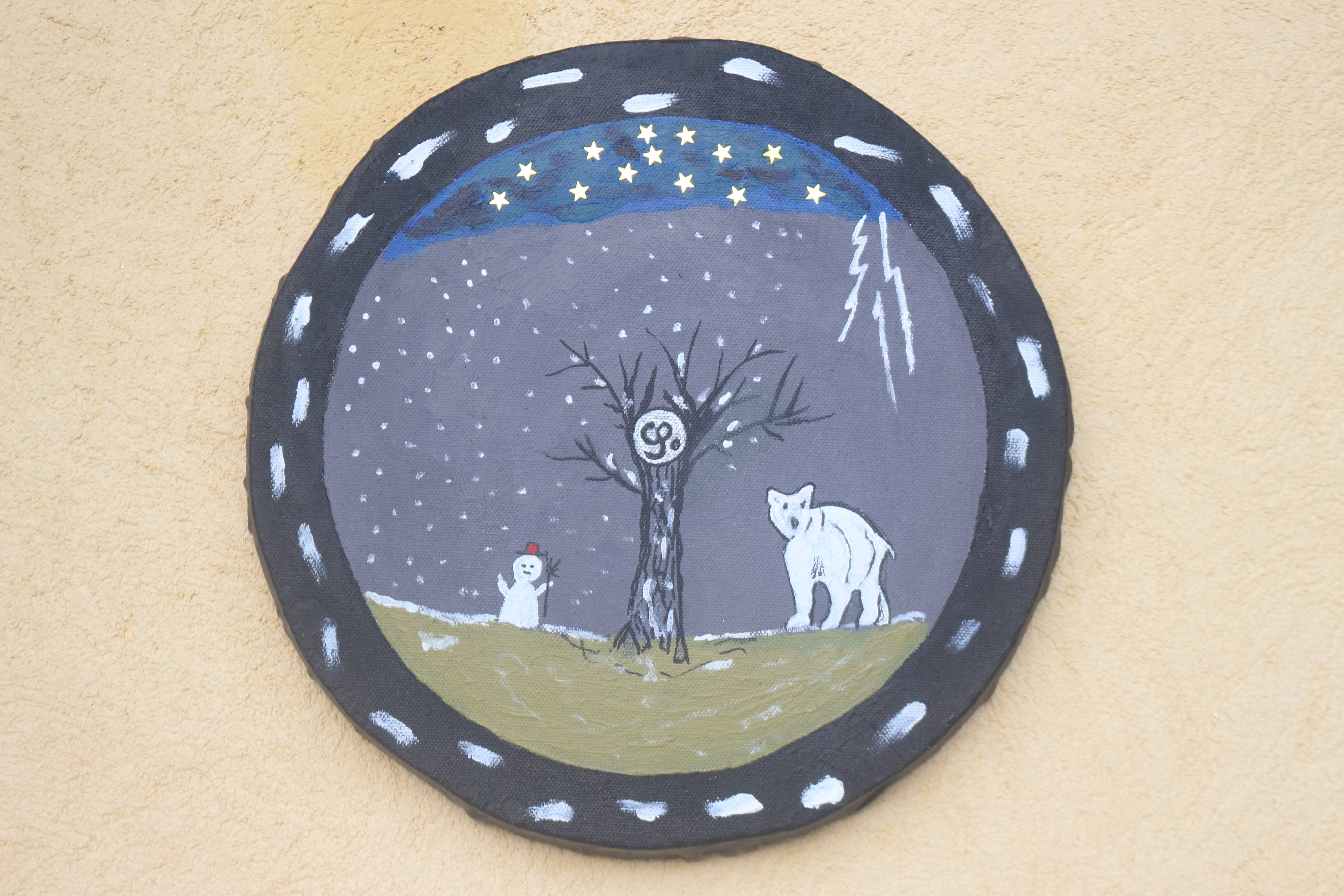 Les 4 saisons dernier tableau l'hiver. Claude Sauvage l'art Du Rondisme /extraterrise Claude Sauvage