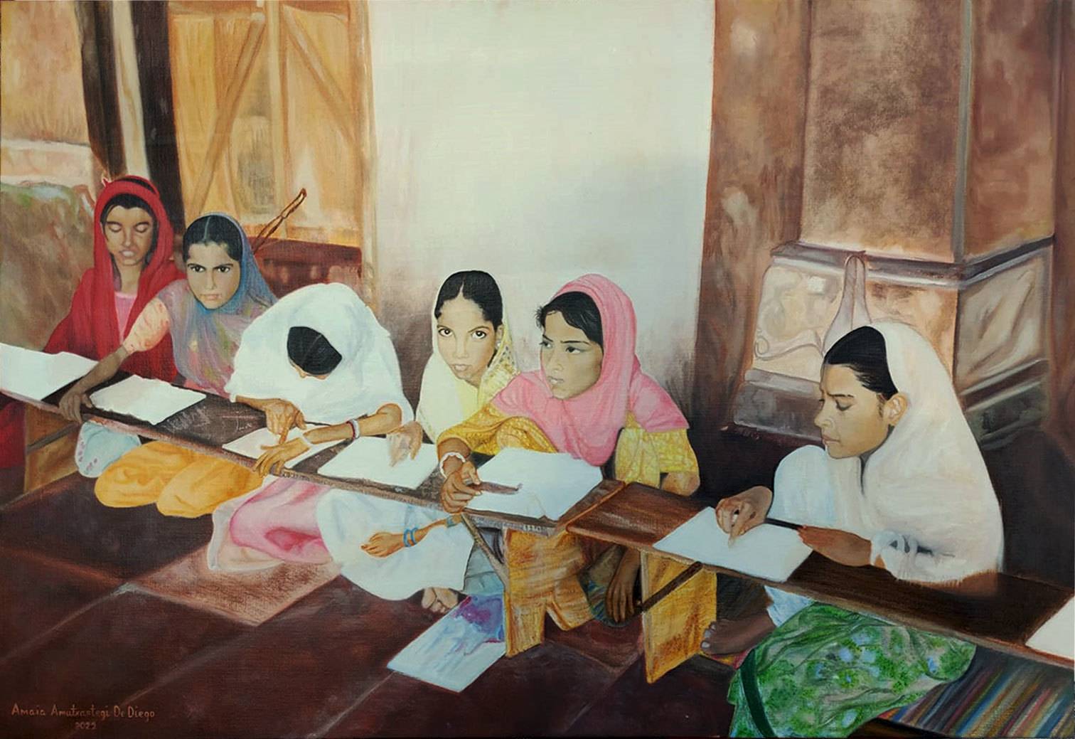 Niñas en clase.. Amaia Amutxastegi De Diego Amaia