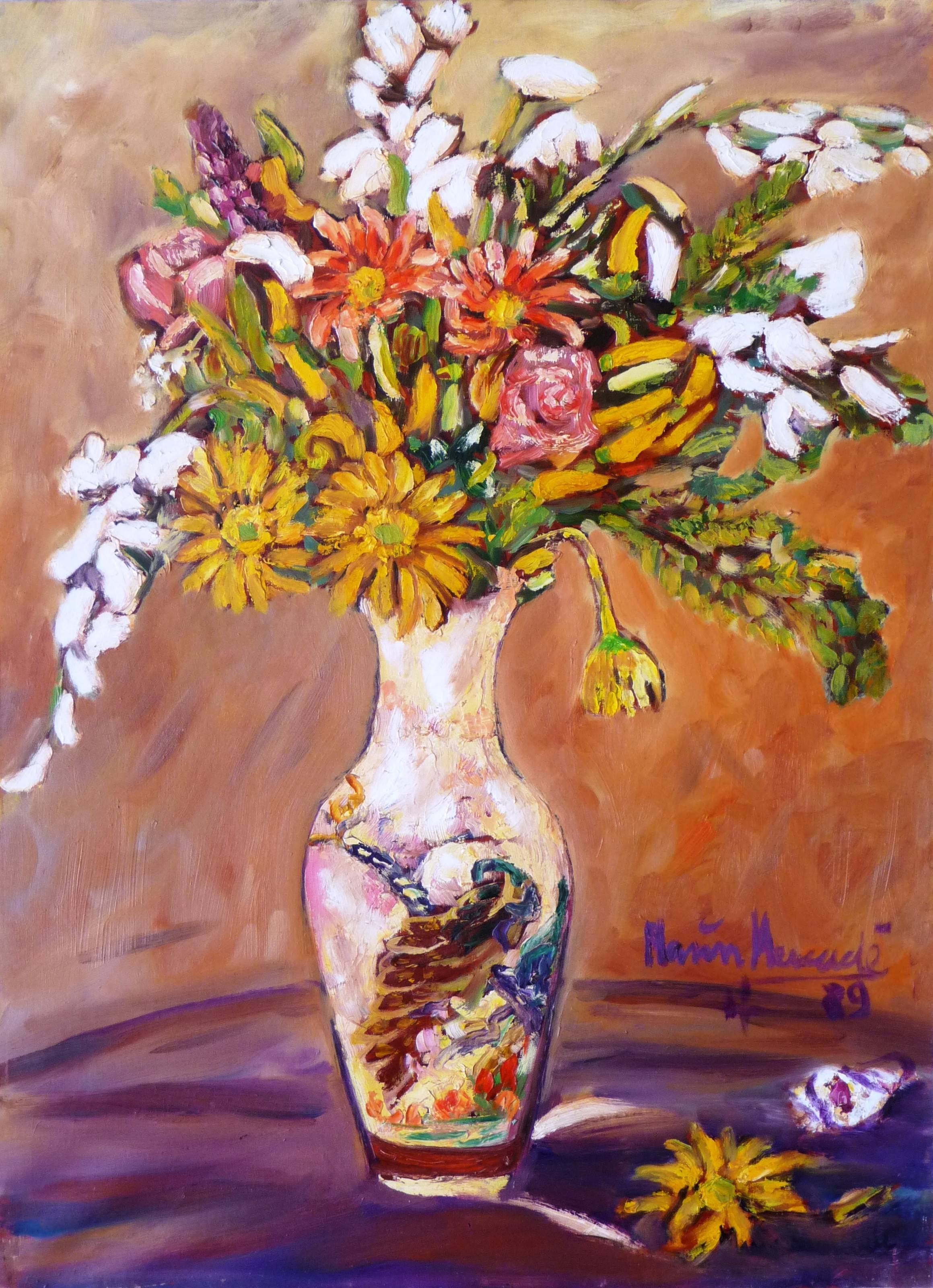 Gladiolos, Crisantemos y Rosas. Marín-Mercadé