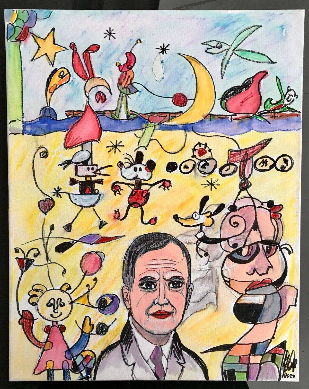«Hommage an Joan Miro» von 2021 Acryl auf Leinwand. Jürgen Grafe Grafe/art