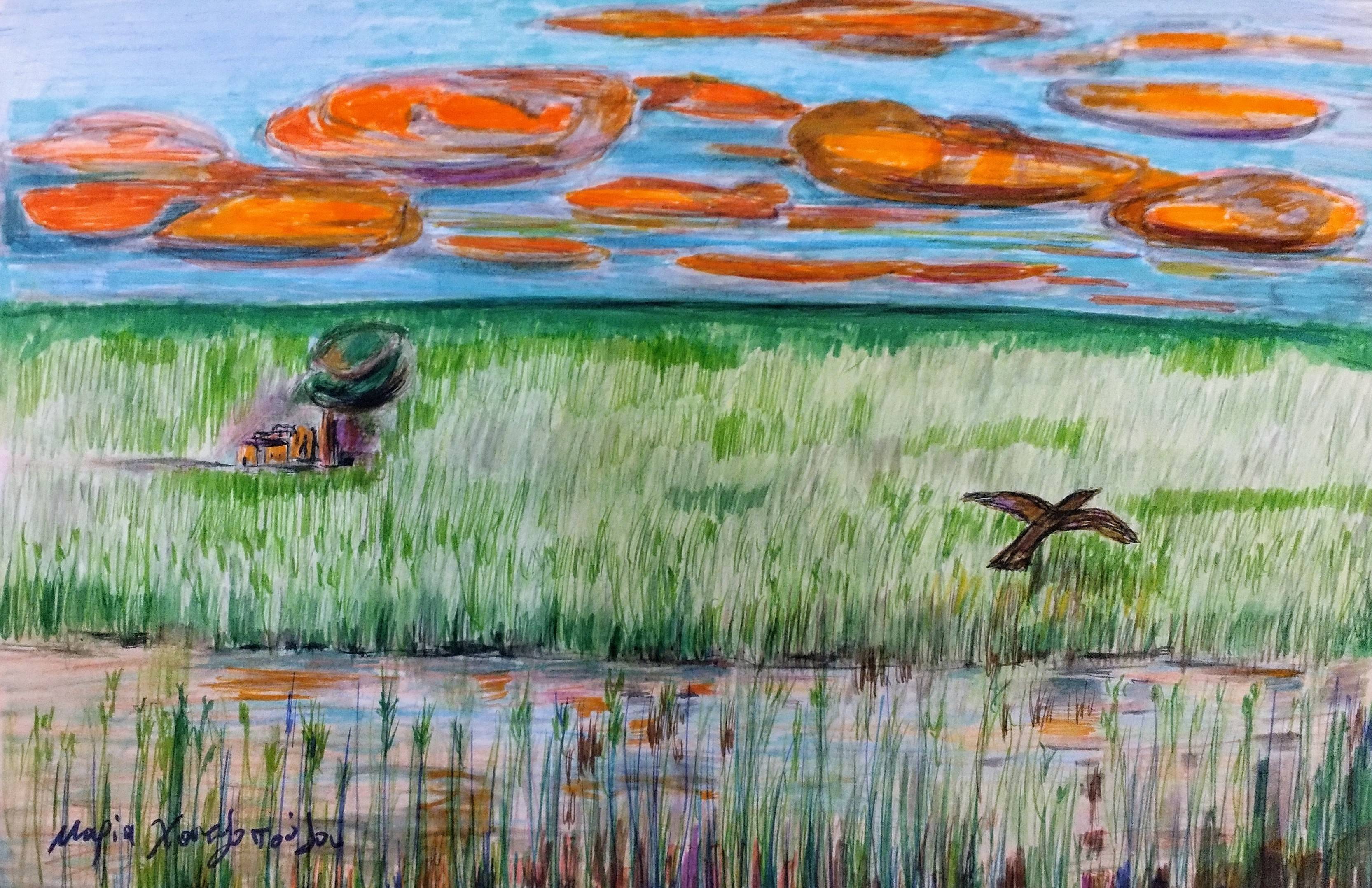 Maria Chantzopoulou Greek artist peintre. Athanasios Vakirtzis