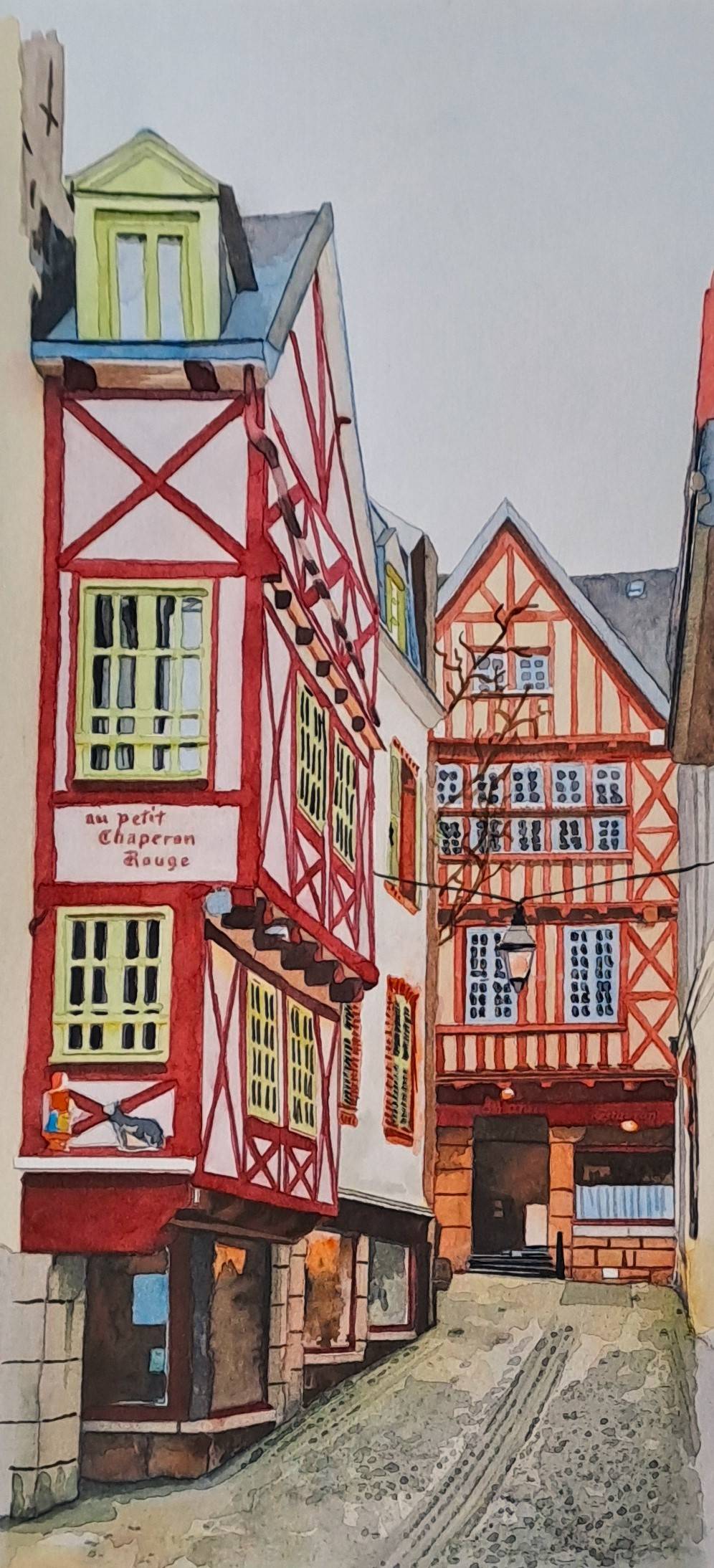 Venelle de Morlaix en Bretagne - Alley of Morlaix in Brittany -. Pascale Alloncle
