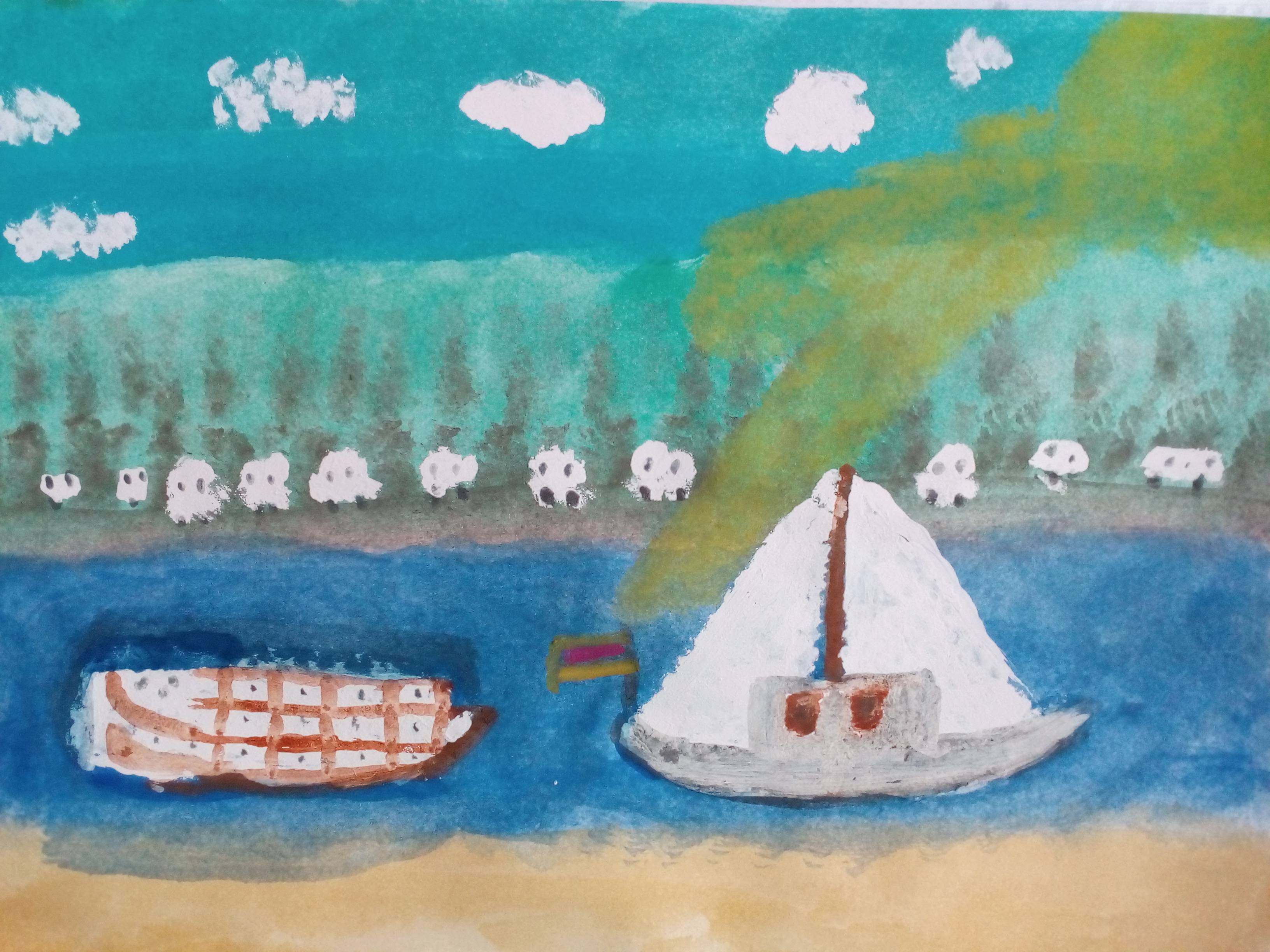 Landschaft. Häuser.. 