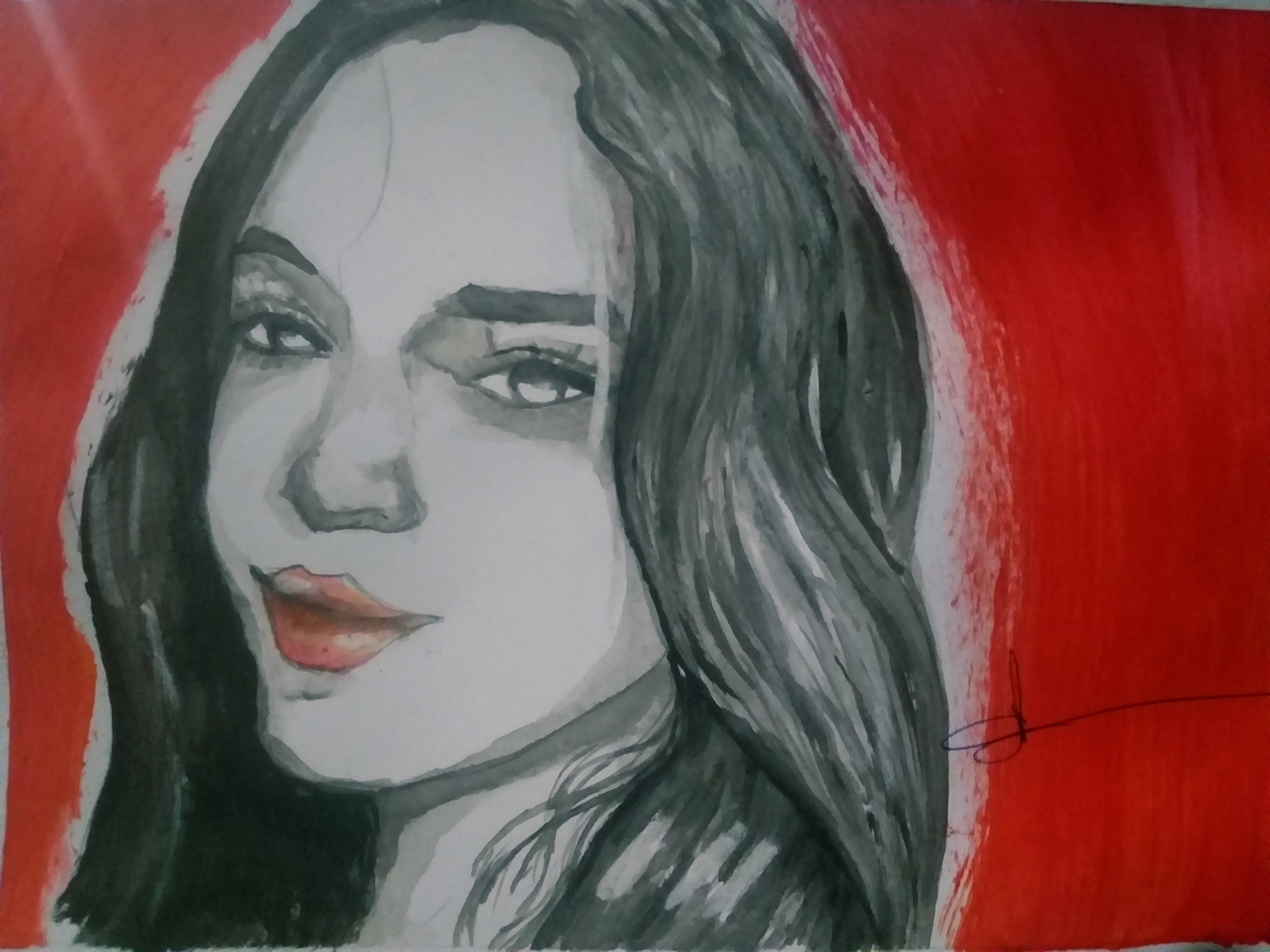 Retrato en acuarela. Esler Lopez