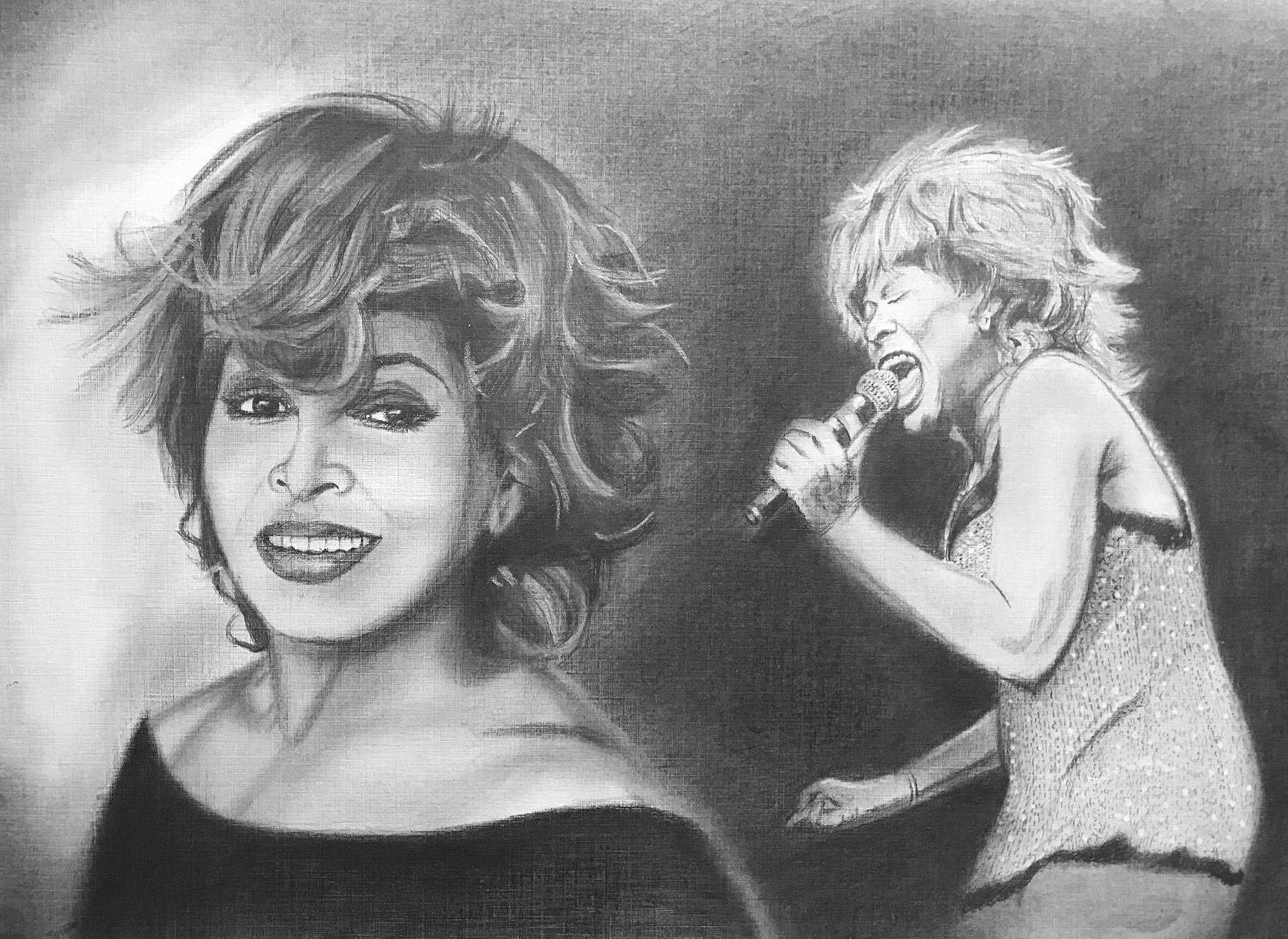 Tina Turner Pencil Portrait. 