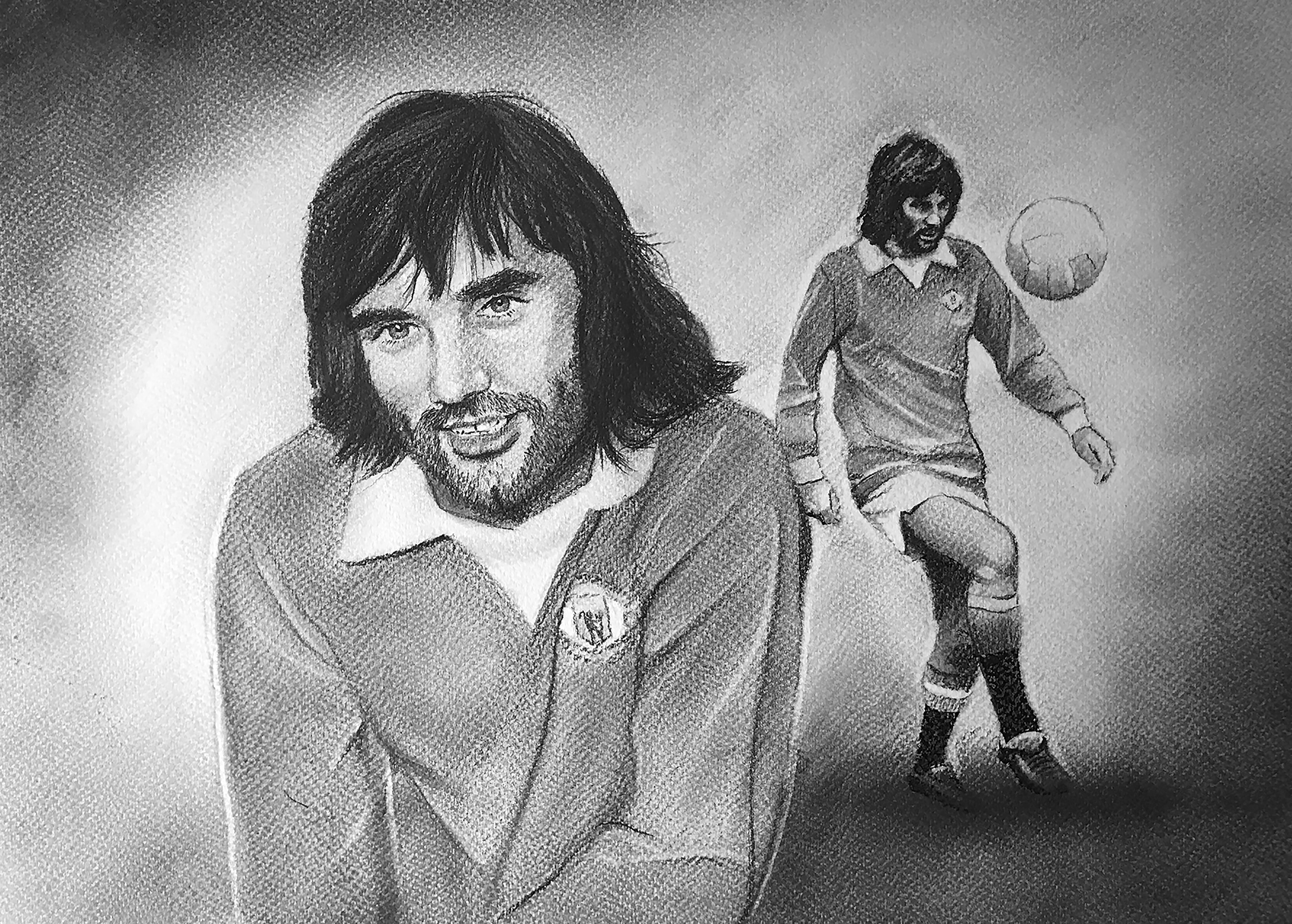 George Best Pencil Portrait. 