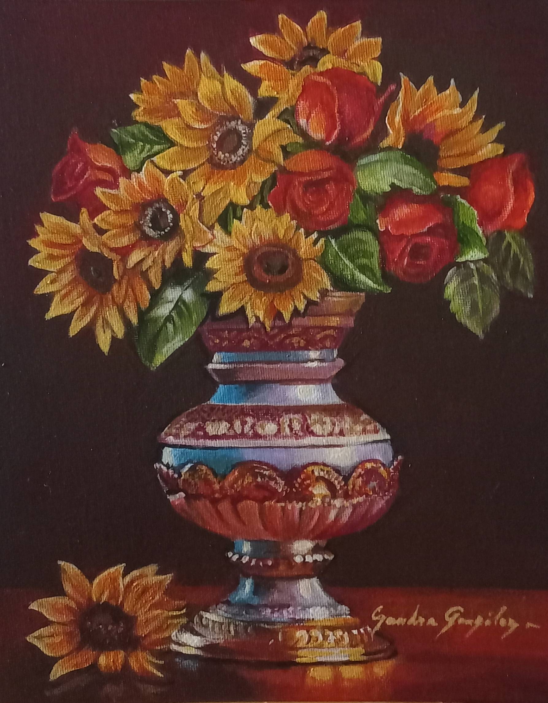 Vase with sunflowers. Sandra González Sandra González