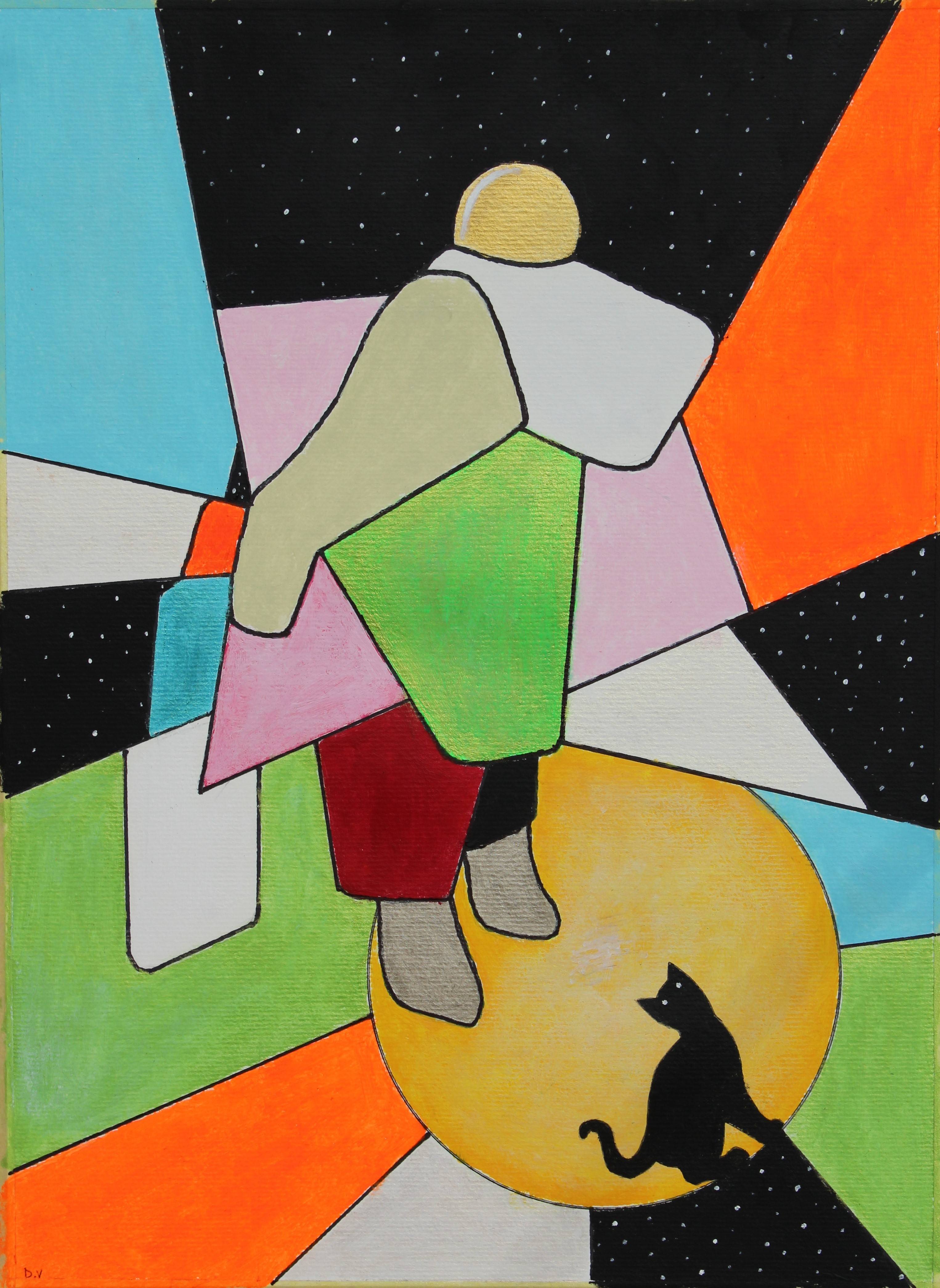 N°1038 (acrylique sur papier 42cm X 29.7cm). 